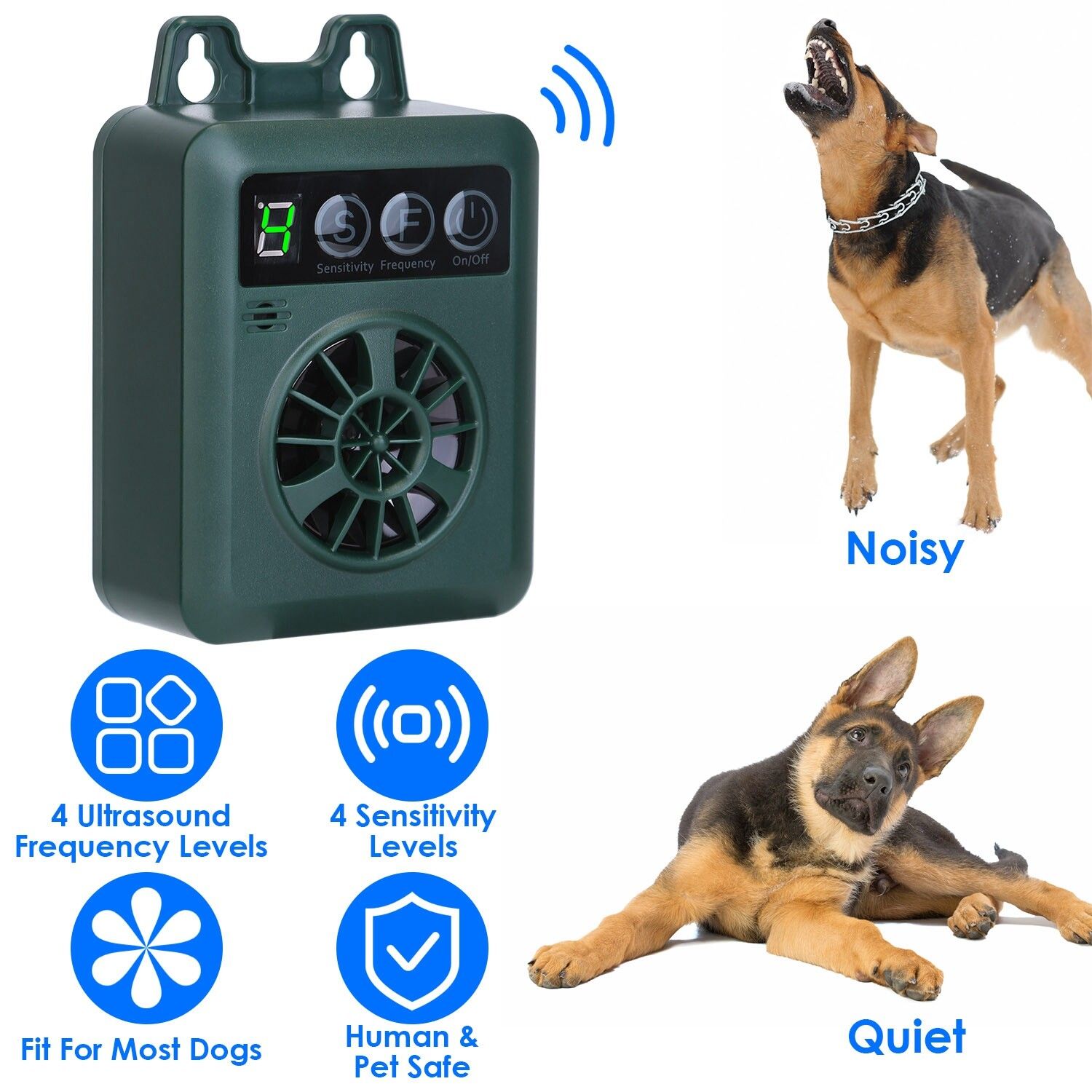 49.2Feet Outdoor Ultrasonic Anti-Barking Device Dog Bark Control Sonic Silencer