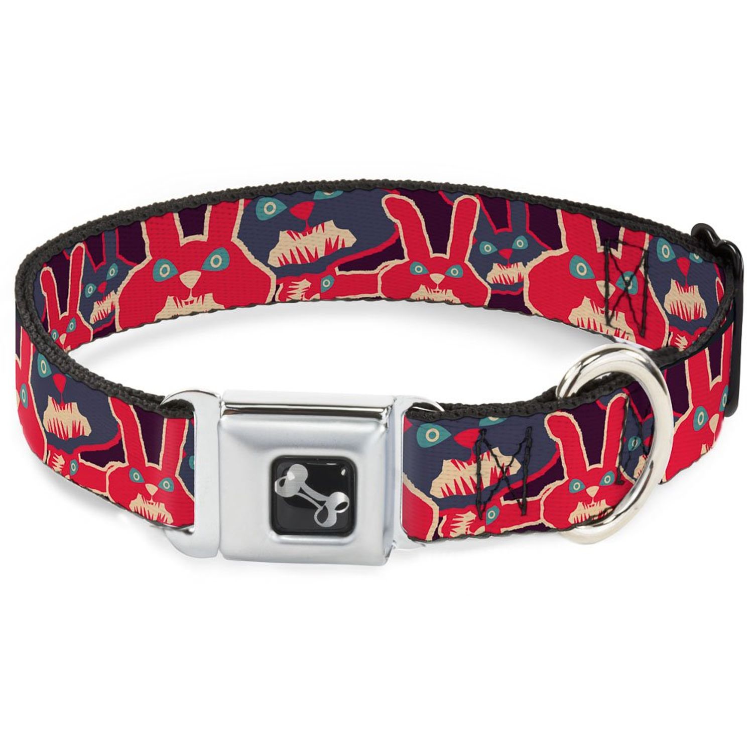 Dog Collar Seatbelt Buckle Kaleidoscope Balls White Black 11 to 17 Inches 1.0 Inch Wide