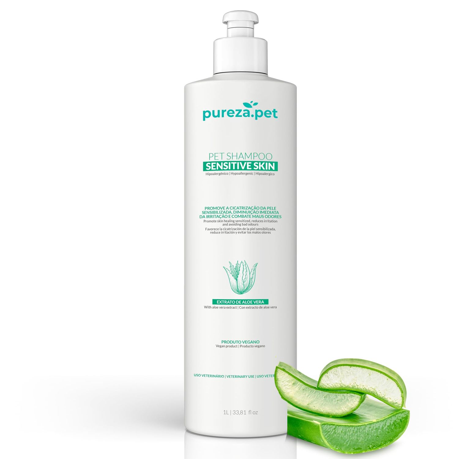 Hypoallergenic Shampoo for Sensitive Skin for Pets - Fur Cleanse, Nourishment & Hydration, All Ages Pet Grooming Products, Horse, Cat Dog Bath Supplies - Vegan, Paraben-Free - 10.1fl oz - PUREZA PET