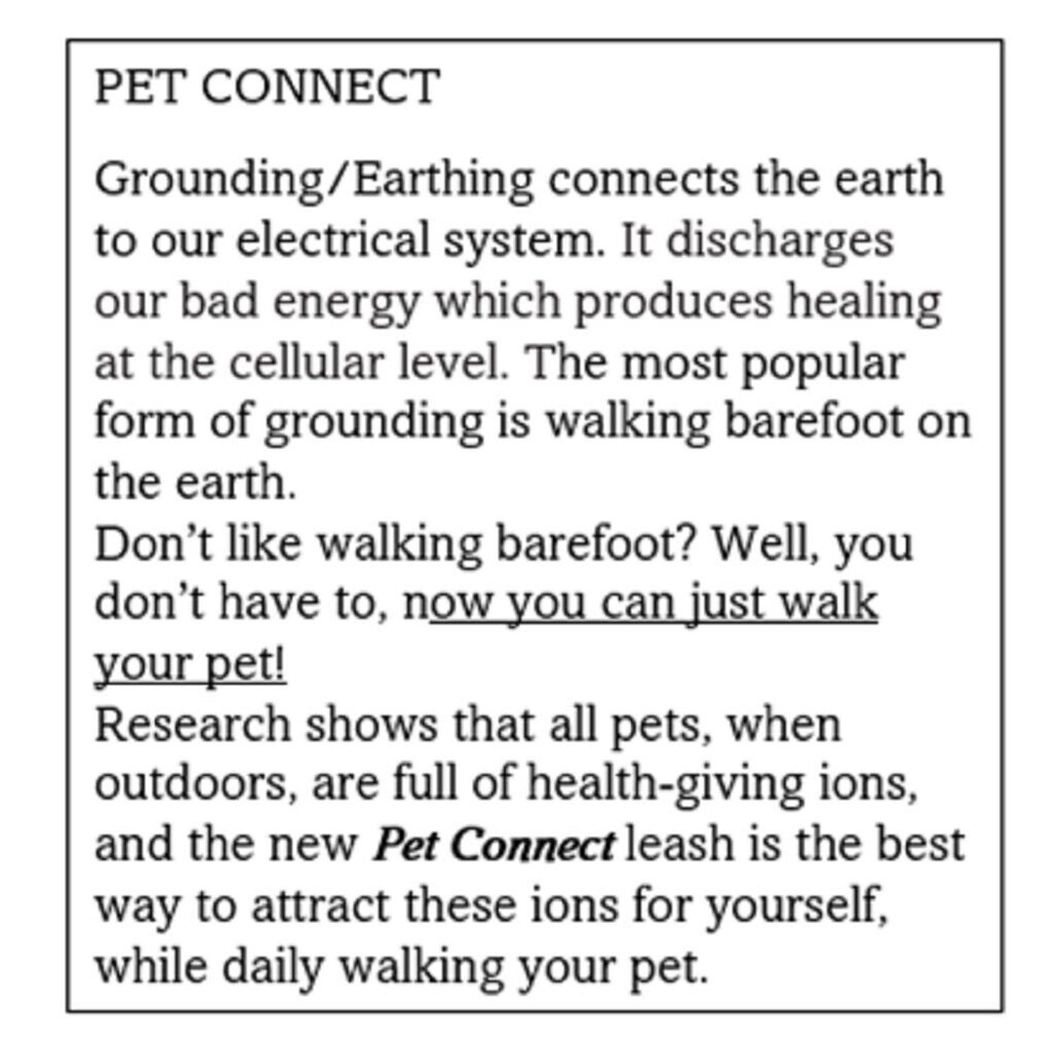 Grounding / Earthing Pet Leash and Collar, with Copper Cord - by PET CONNECT