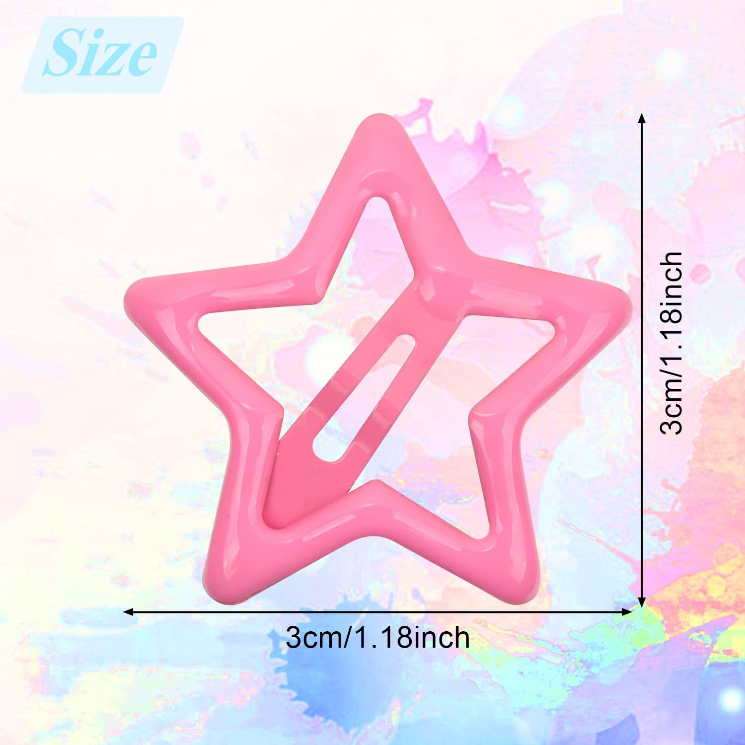 BENBO 30 Pieces Star Snap Hair Clips, Non Slip Star Metal Hair Snap Clips Colorful Stars Hair Barrettes Hairpins for Girls Women