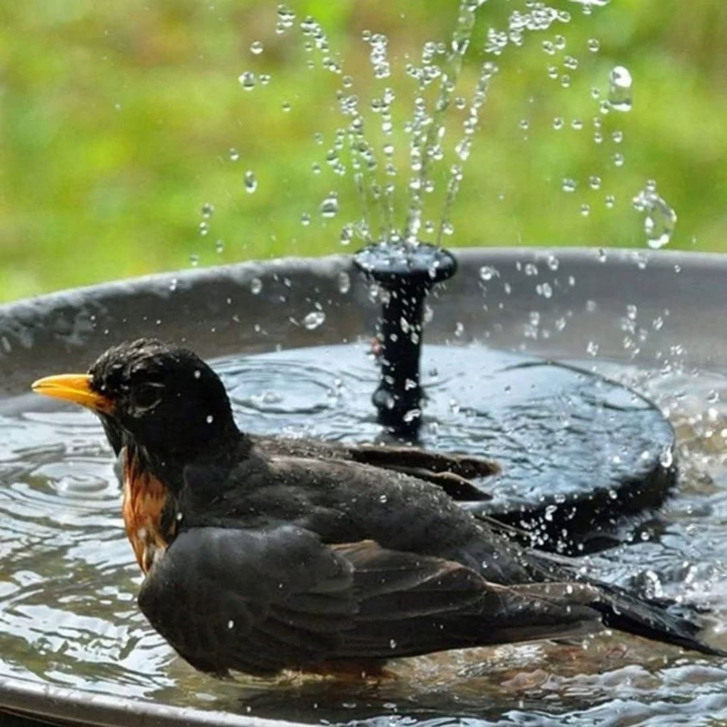 Solar Fountain, Solar Powered Bird Bath Fountain Pump with 4 Nozzles 1.4W Solar Panel Kit, Outdoor Watering Submersible Pump for Pond, Pool, Garden, Fish Tank