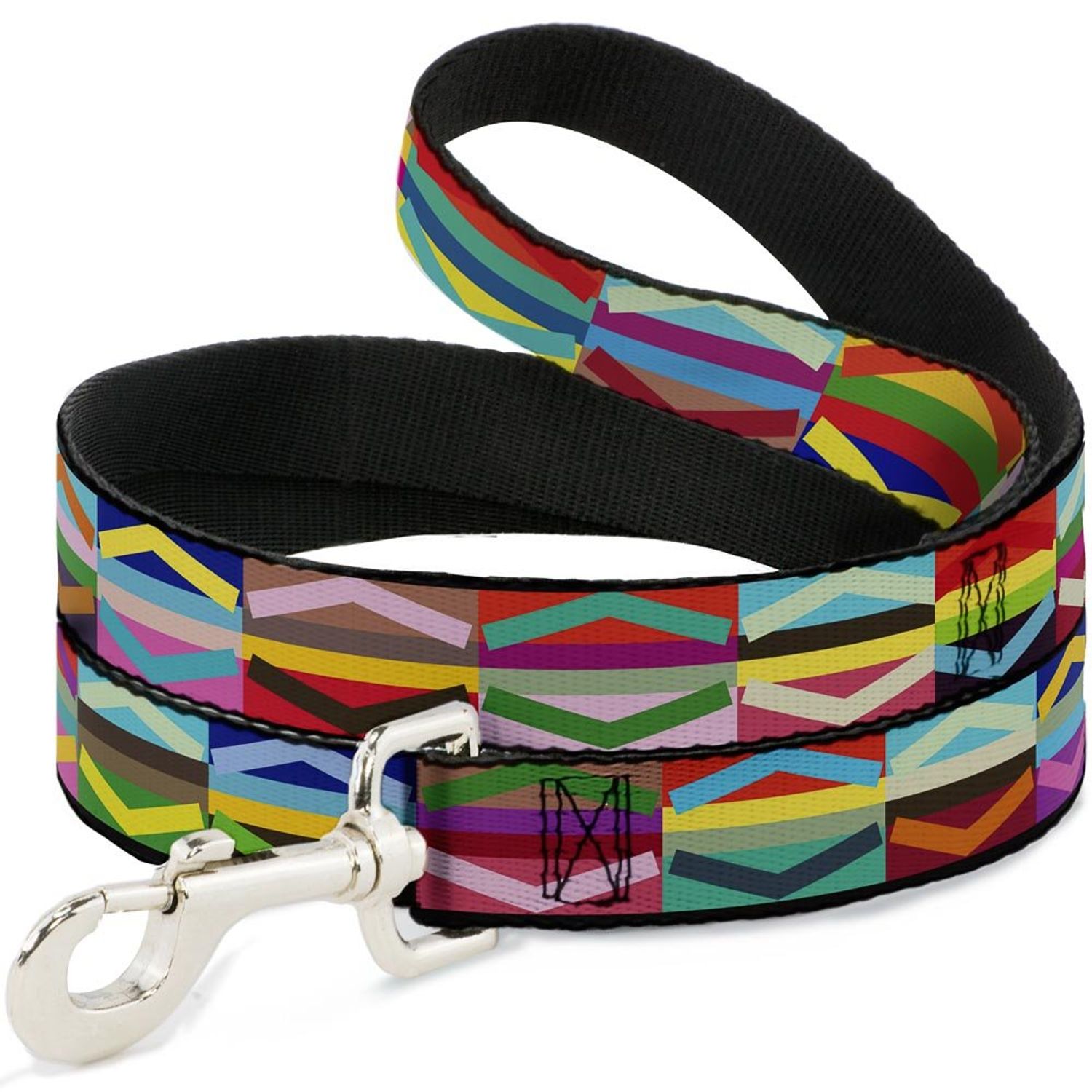 Dog Leash Geometric10 Multi Color 4 Feet Long 0.5 Inch Wide