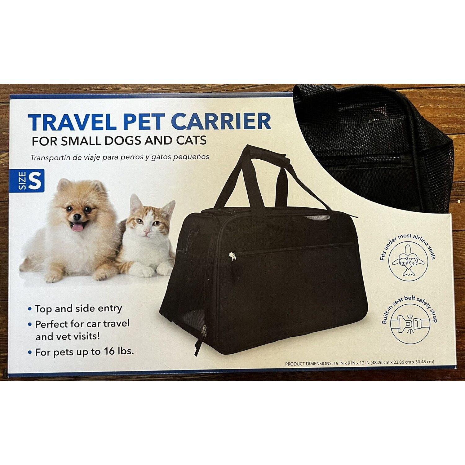 Small Pet Travel Carrier for Vet Visit / Car Travel Up to 16 Pounds