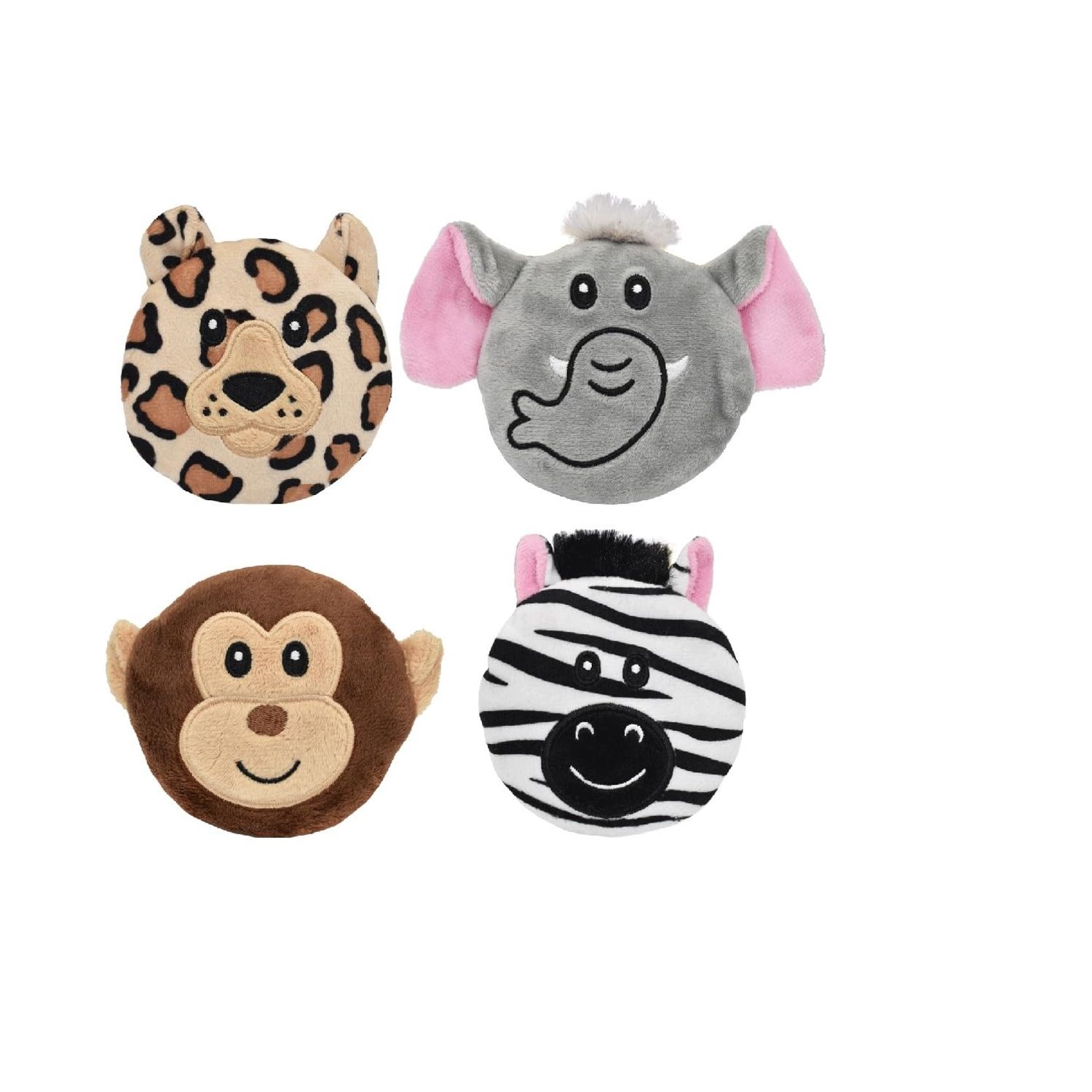 3.5 Inch Safari Subwoofer Disc Dog Toy with Squeaker Choose from 4 Animals or Full Set (Full Set - All 4 Toys)