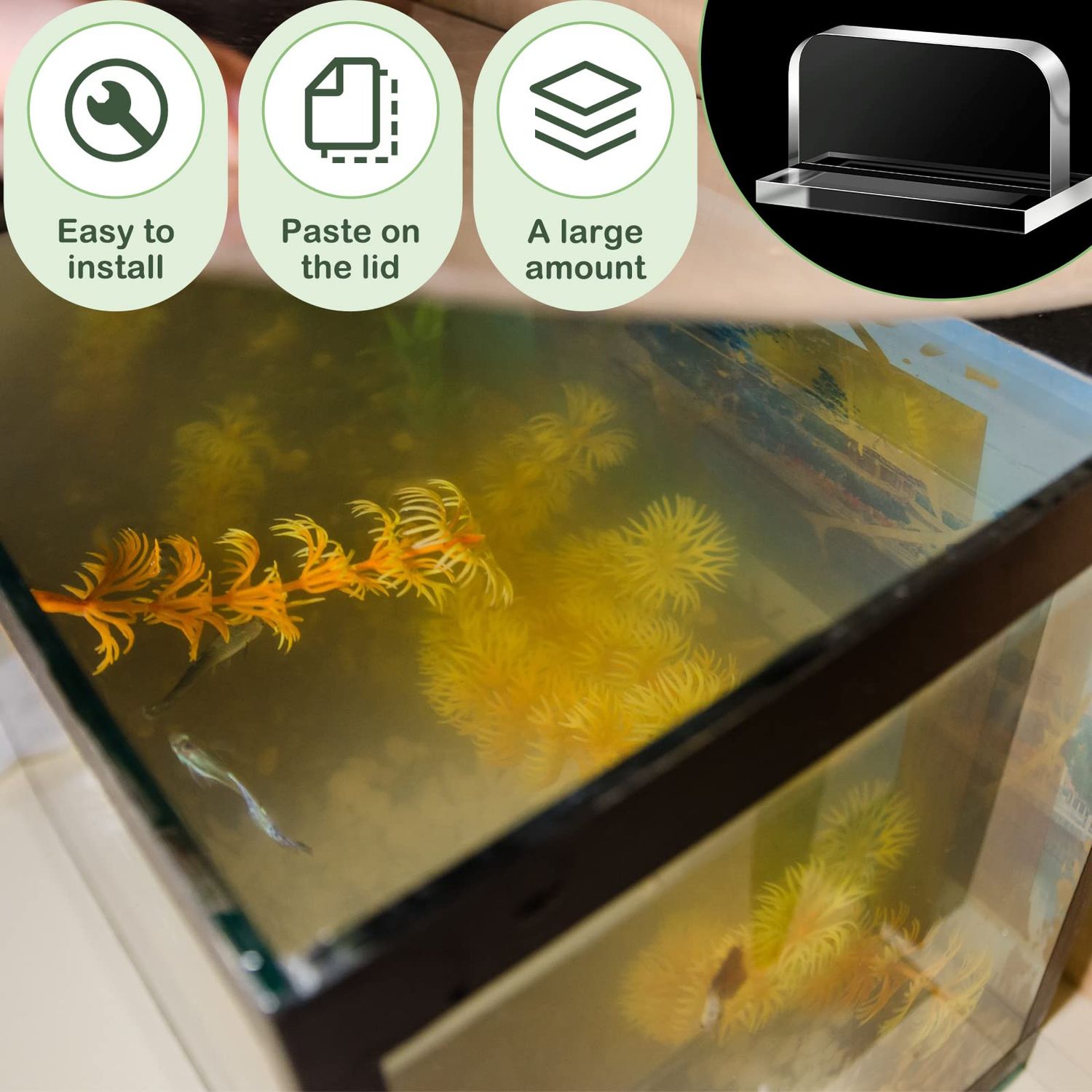 Qunclay 4 Pcs Aquarium Lid Handles Acrylic Clear Fish Tank Cover Handles Adhesive Tank Lid Replacement Handle for Aquarium Fish Tank Lid, 2.36 x 1.38 Inch
