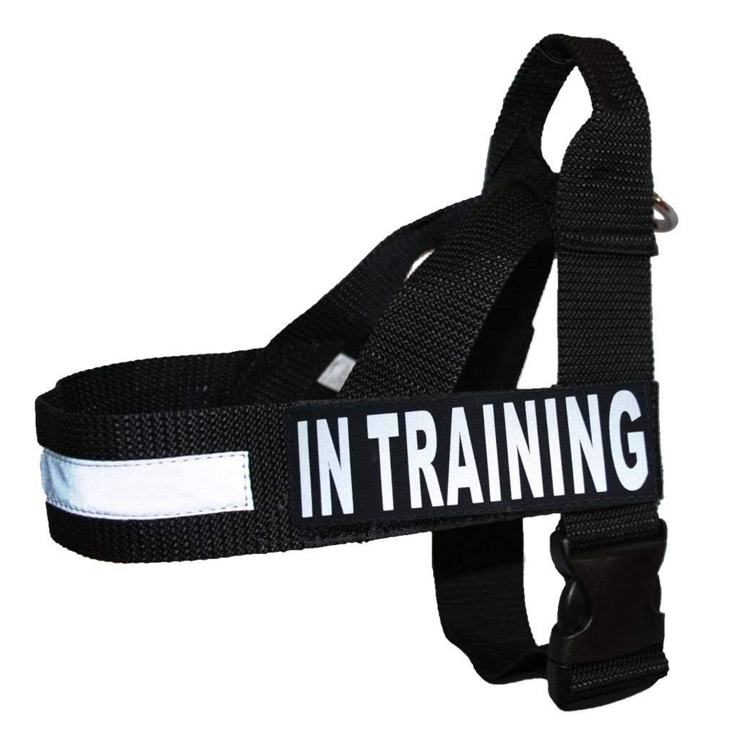 in Training Nylon Strap Service Dog Harness No Pull Guide Assistance Comes with 2 Reflective in Training Removable Patches. Please Measure Your Dog Before Ordering. (Medium Fits Girth 22-29")