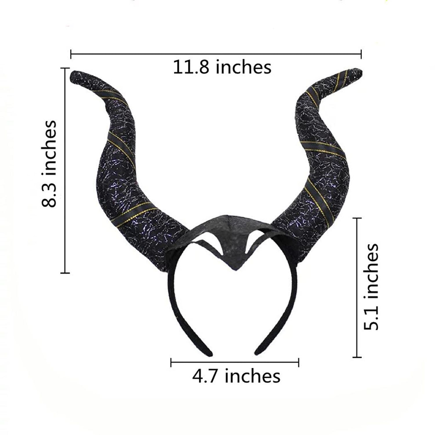 Dzrige Devil Horns Headband Black Devil Horns Headwear Horns Headpiece Halloween Demon Headdress Demon Horn Hair band Medieval Costume Accessory