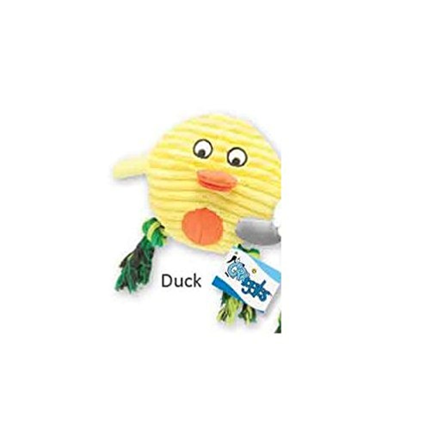 Grriggles Free Range Friends Dog Toys 8 1/2" Corduroy Plush Cow Goat Rooster OR Set of All 6 (Duck)