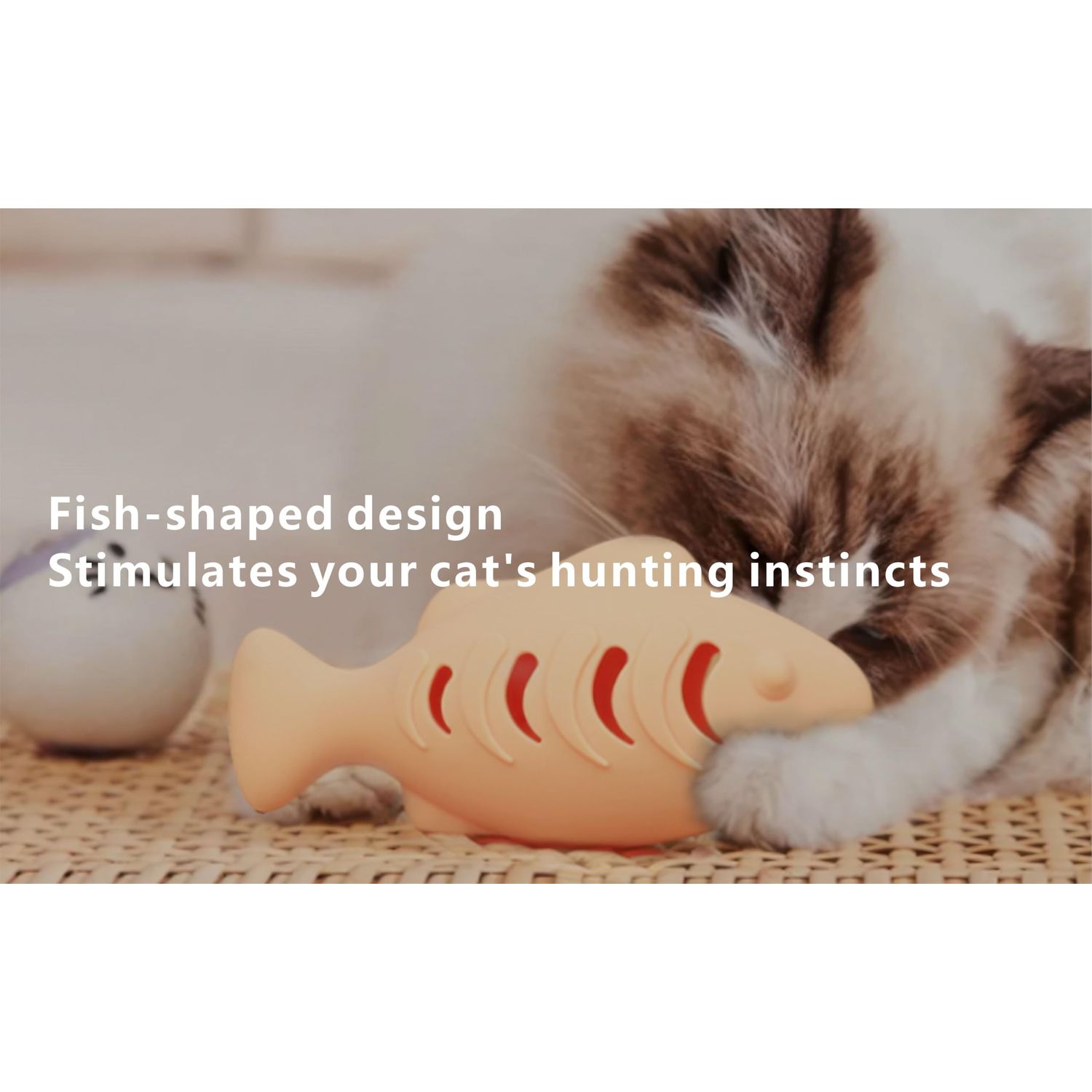 Naiadiy Interactive Cat Toothbrush Teething Treat-Dispensing Toy, Fish-Shaped Food-Grade Silicone, Ideal for Cat Dental Care and Self-Entertainment, (Blue)