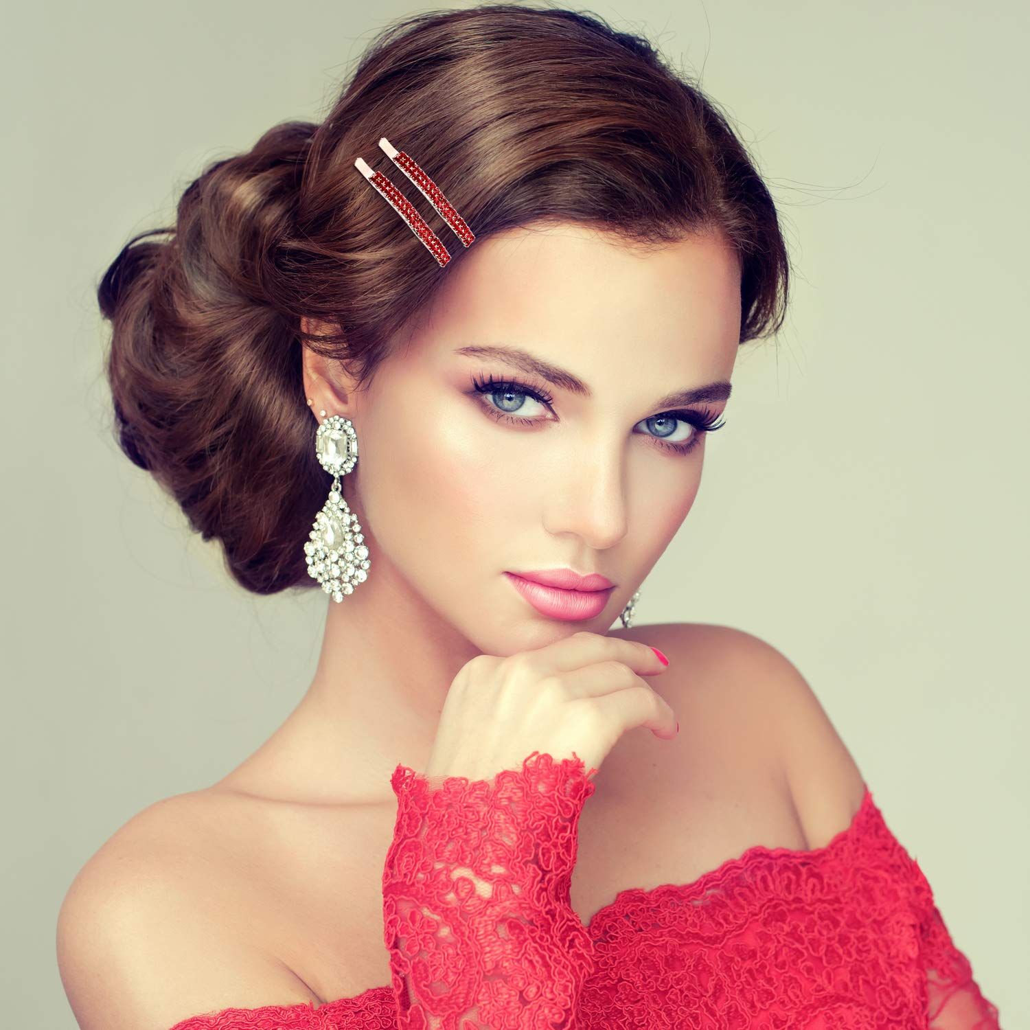 16 Pieces Rhinestone Crystal Bobby Pins Double Row Rhinestone Hair Barrette Clip Metal Hair Pins for Women Girls