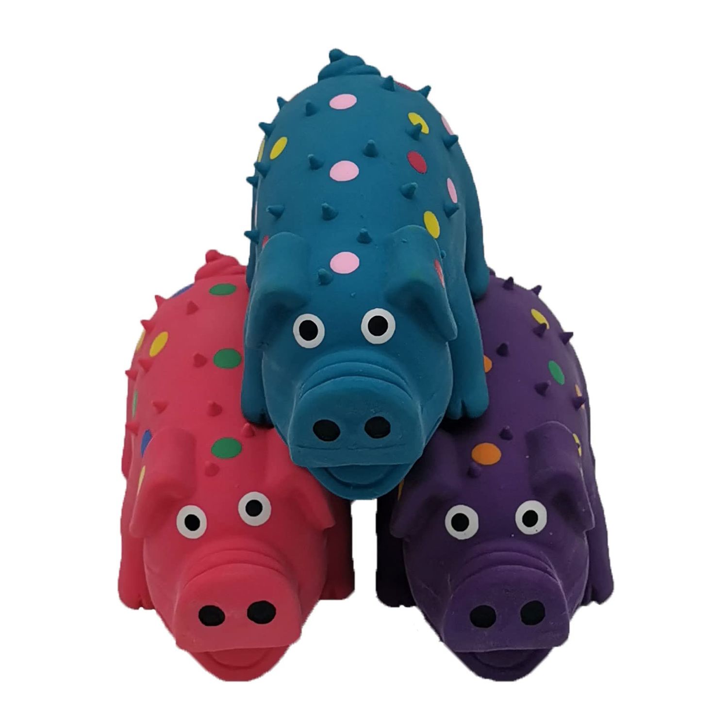 Hoiasem 3 Pack 4 Inch Mini Latex Dog Squeaky Toys Goblet Pig Dog Toy for Mimi Small Dogs