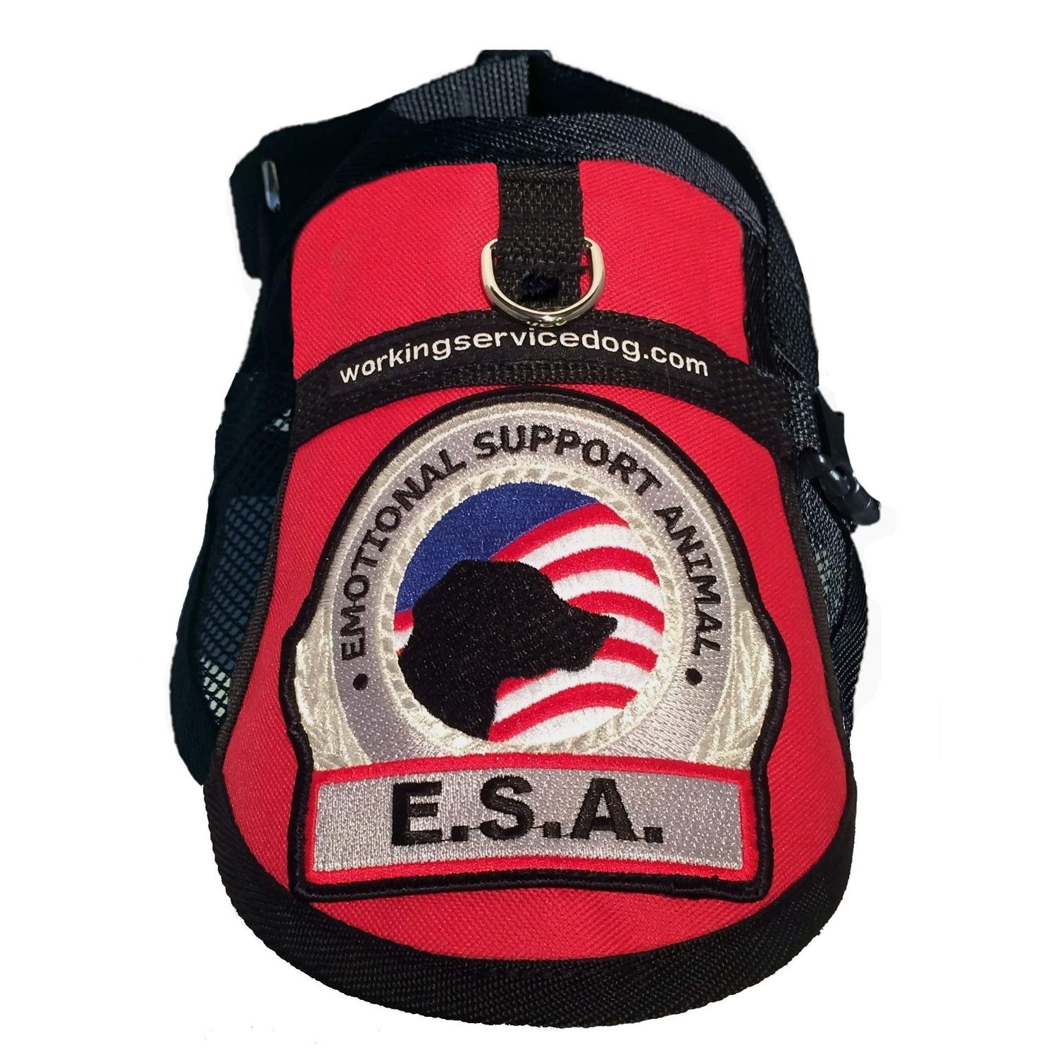 Premium Emotional Support Dog Vest | ESA Dog Vest | Mesh Cooling Panel | Emotional Support Dog Harness | Includes 5 Federal Law ESA Handout Cards (14" - 17" Girth, Red)