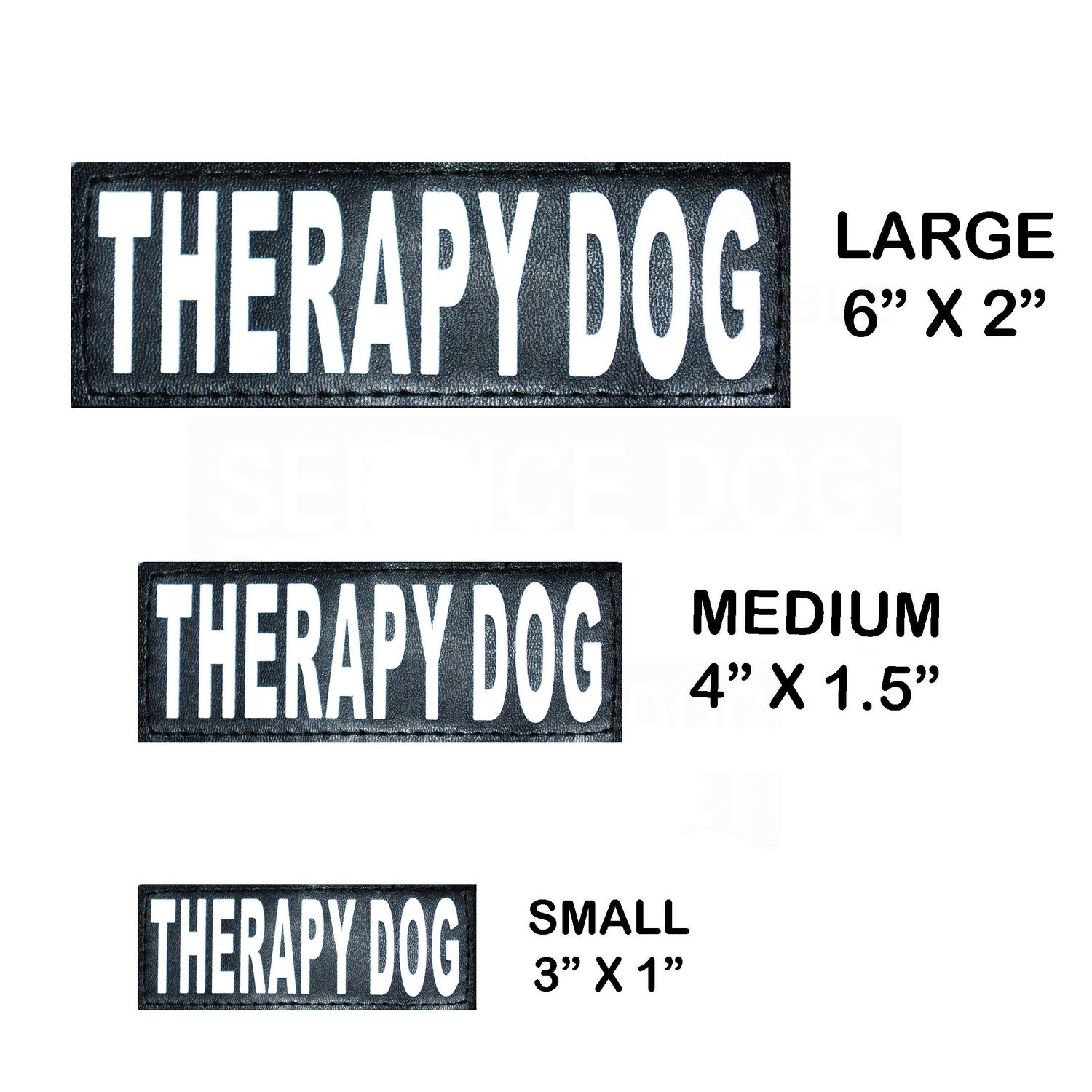 Set of 2 Reflective Therapy Dog Removable Patches for Service Dog Harnesses & Vests. (Large 6" x 2")