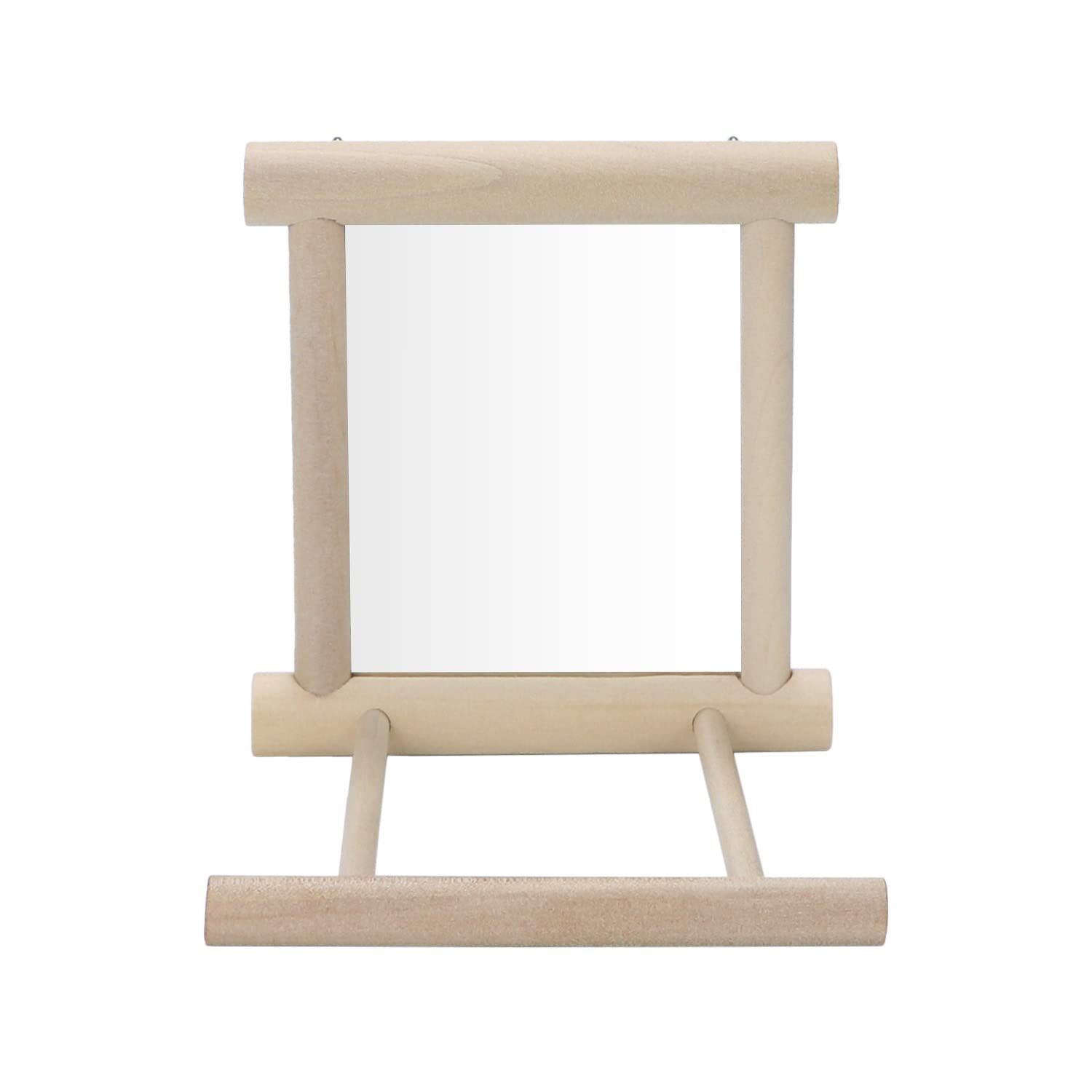 Wontee Bird Mirror with Perch Bird Toys for Parrots Budgies Parakeets Cockatiels Lovebirds Finches Canaries