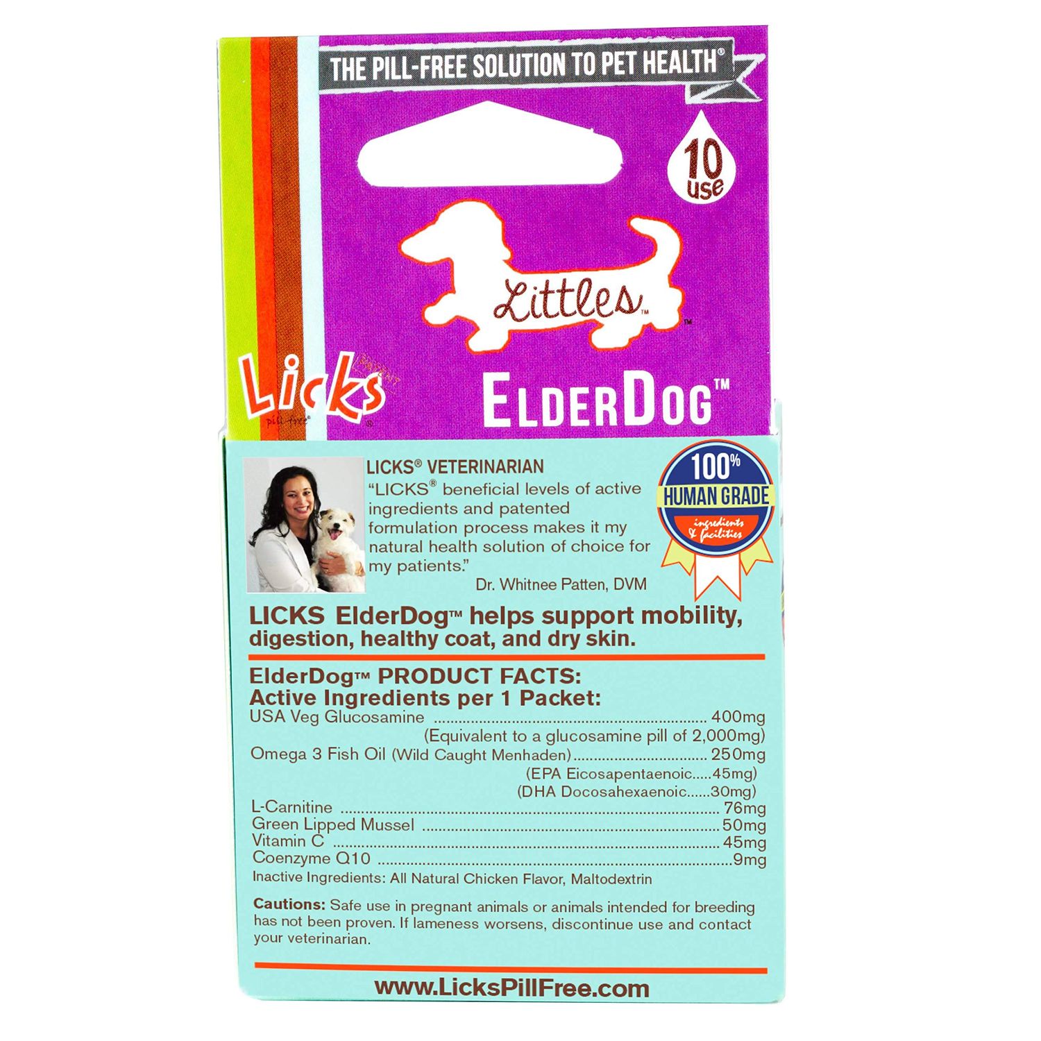 Licks Pill-Free ElderDog Small Breed Dog Senior - Older Dog Vitamins and Supplements - Joint & Immune Support Supplements for Dogs - Dog Coat & Digestion Supplement - Gel Packets - 10 Use