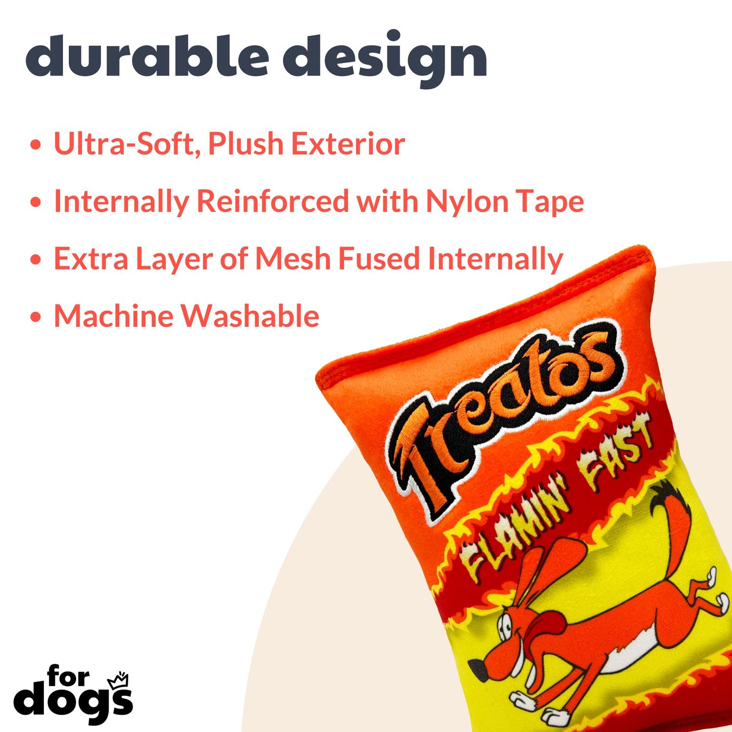 Huxley & Kent for Dogs | Treatos (Small) | Funny Dog Toy | Power Plush Dog Toy with Squeaker | Dog Gift | Fun, Durable, and Safe | H&K Squeaky Dog Toy