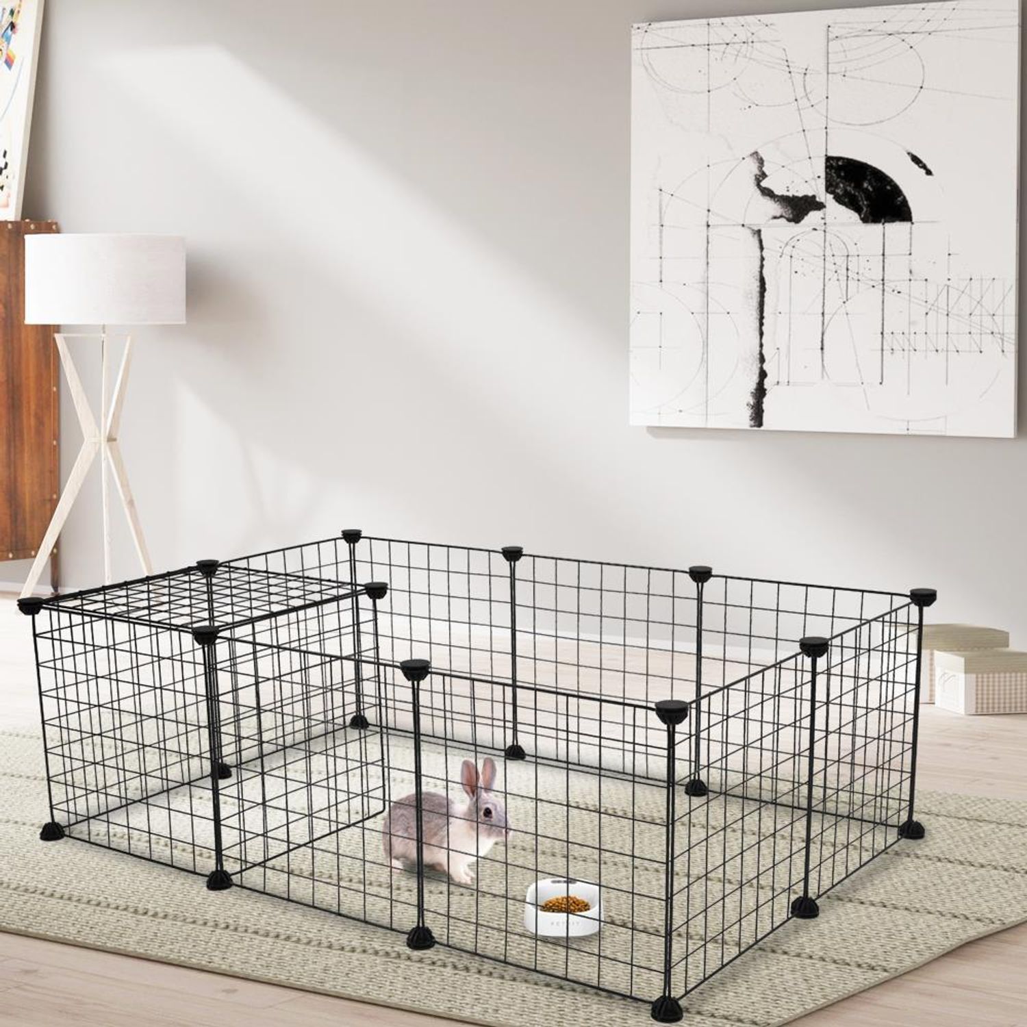 12 X Metal Panels Dog Playpen Crate Fence Pet Play Pen Exercise Cage Wire Yard
