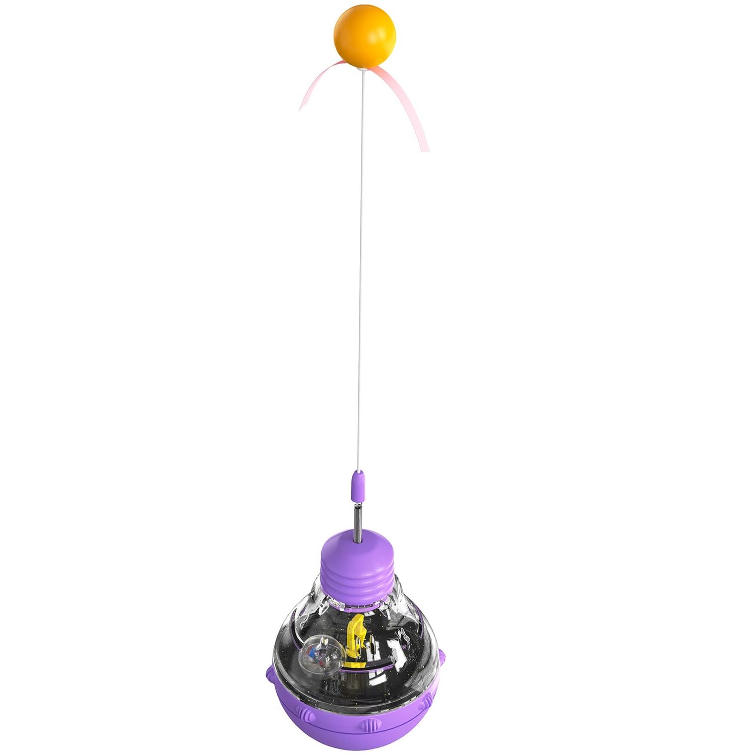 FeedMoo Cat Treat Toy for Indoor Cats,Food Toys Interactive Spinning Funny Cat Food Puzzle Toys with Ball Bulb Cat Self Play Treat Dispenser Toys(Purple)