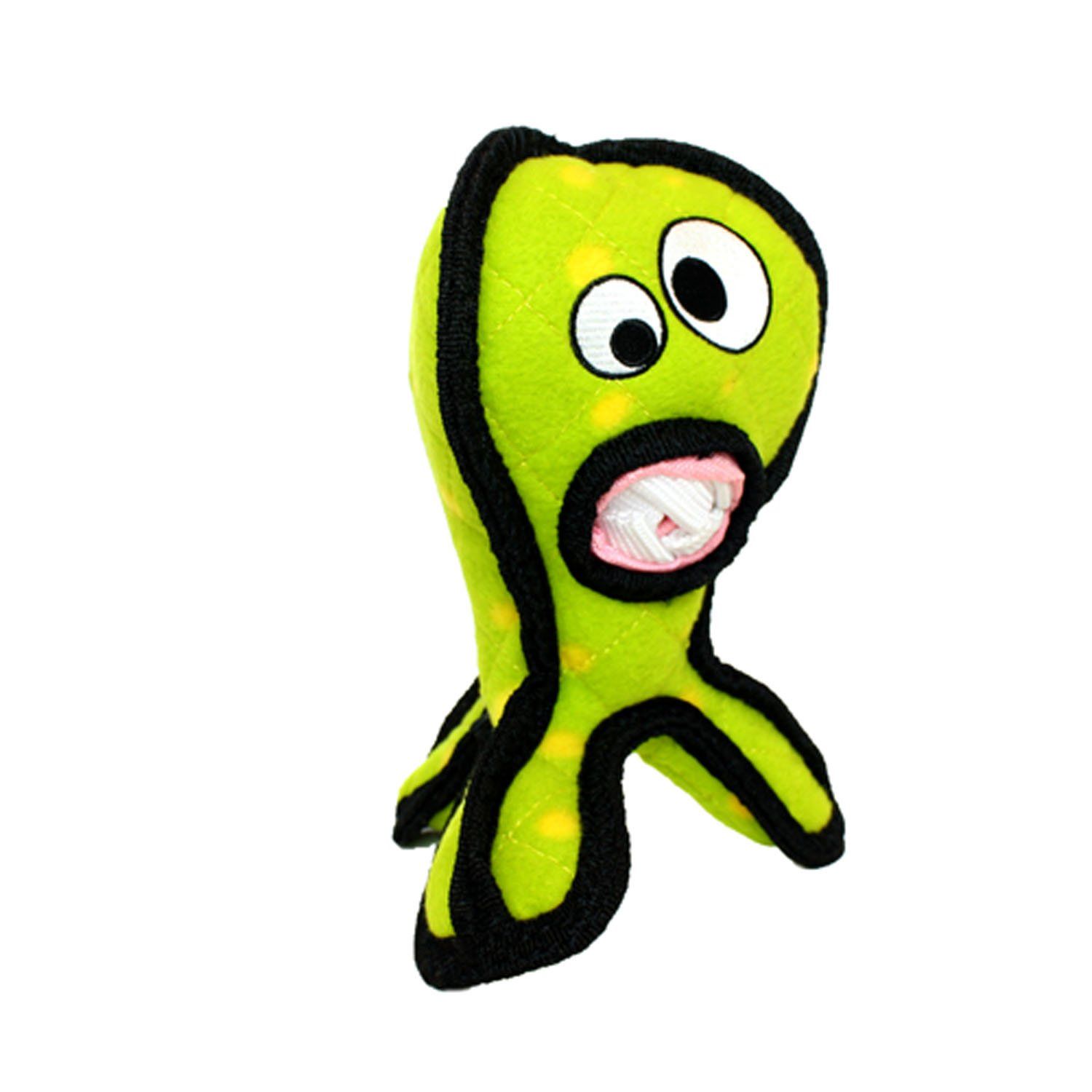 TUFFY - World's Tuffest Soft Dog Toy - Alien G3 Green - NO Squeakers - Multiple Layers. Made Durable, Strong & Tough. Interactive Play (Tug, Toss & Fetch). Machine Washable & Floats