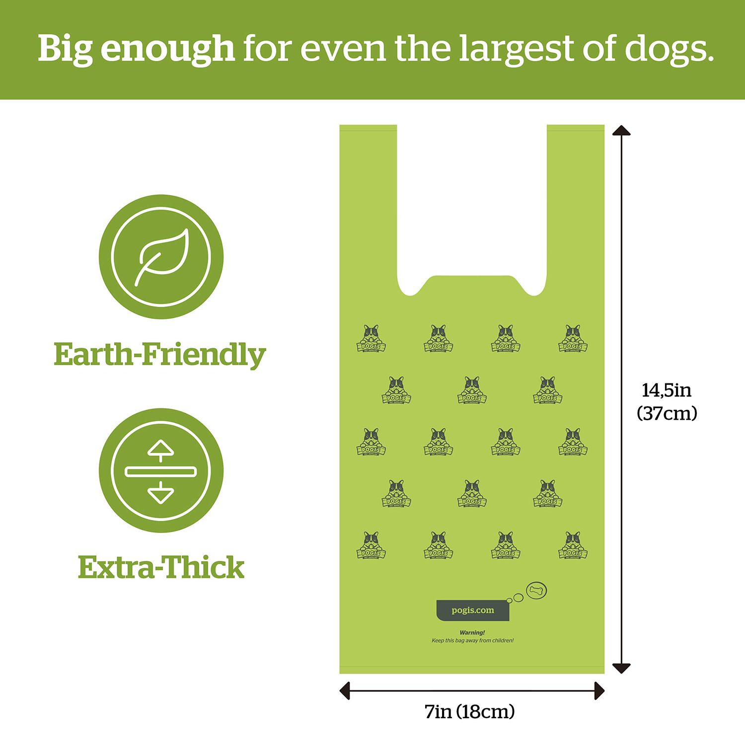 Pogi's Dog Poop Bags with Easy-Tie Handles - 300 Doggy Leak-Proof, Ultra Thick, Scented Poop Bags for Dogs, Cat
