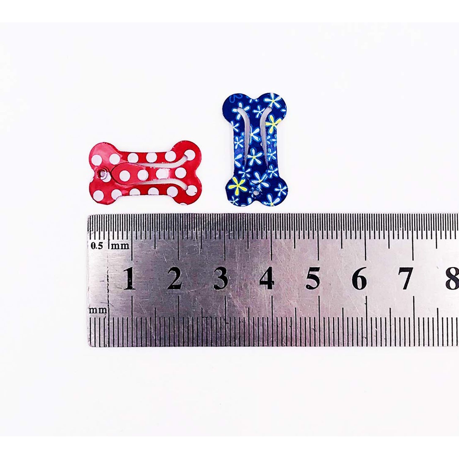 PET SHOW Cute 1" Small Bone Snap Hair Clips Pet Grooming Products Dog Cat Puppy Hair Accessories Random Color Pack of 20