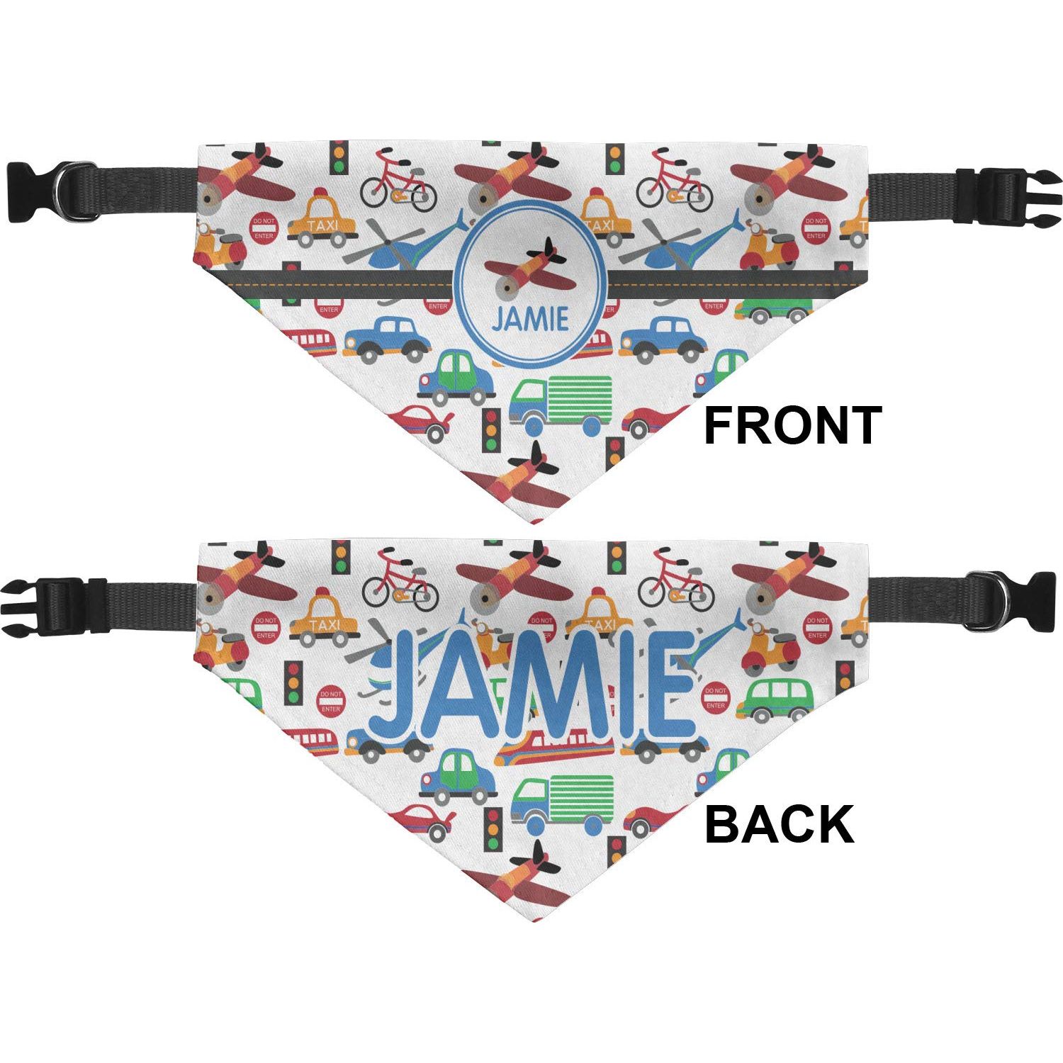 Personalized Transportation Dog Bandana - Small