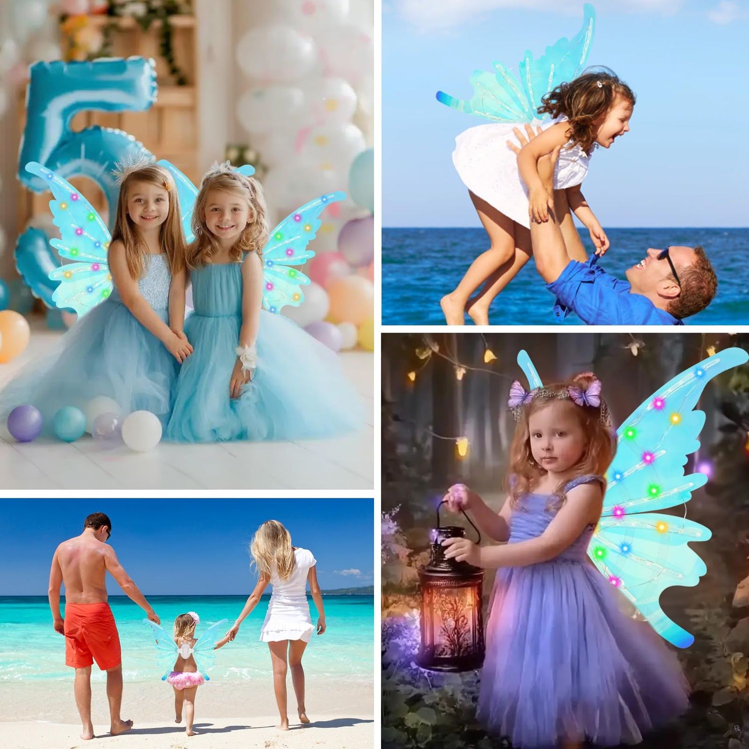 Audairex Light Up Butterfly Wings with LED Lights,Electric Fairy Angel Wings for Girls,Pet Sparkling Glowing Wings for Dog,Toy for Kids as Birthday Christmas Gift,Cosplay Princess Dress Up Party