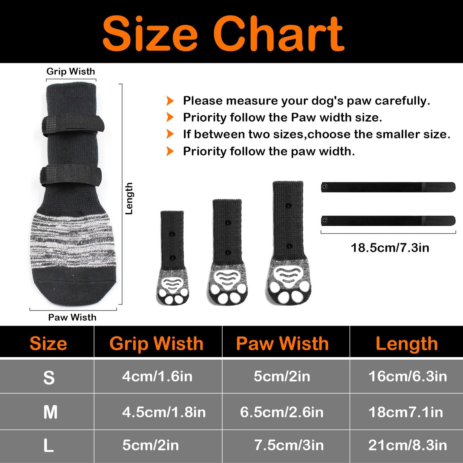 Anti Slip Paw Protectors Dog Socks,Double Side Non-Slip Dog Socks with Adjustable Straps,Traction Control for Indoor on Hardwood Floor Wear (A, S)