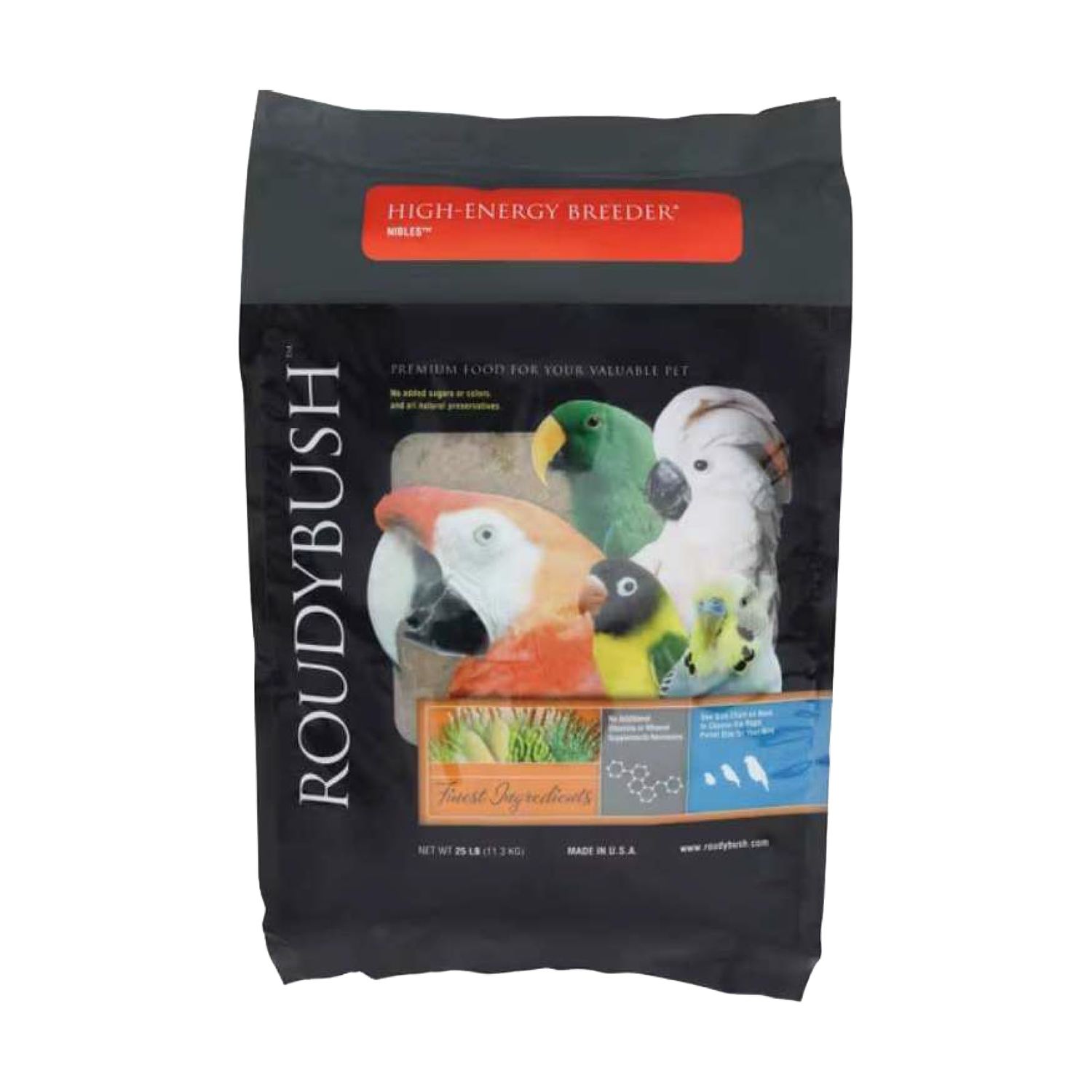 Roudybush High Energy, Nibbles Bird Food, 25-Pound