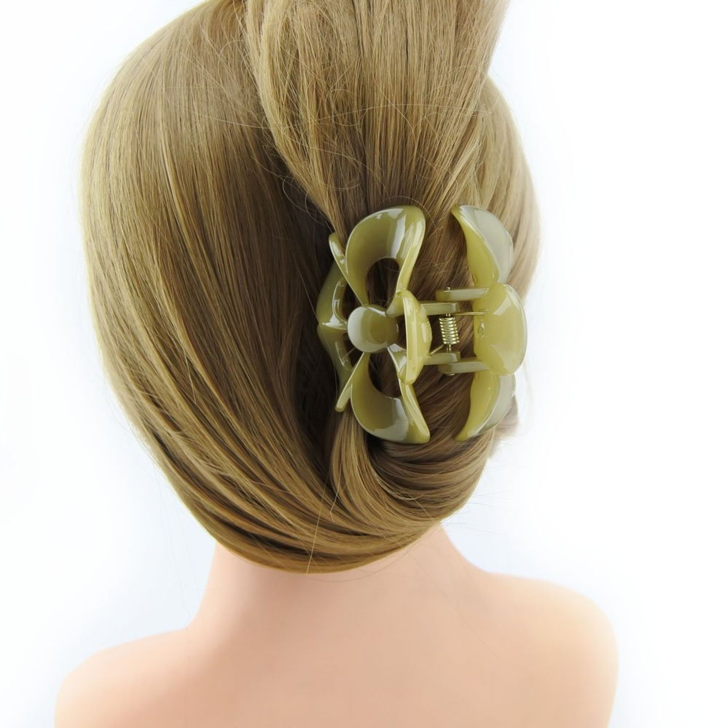 Meilliwish Flower Beautiful Hair Claw Clip for Women 1 PCS(D68)(Yellow)