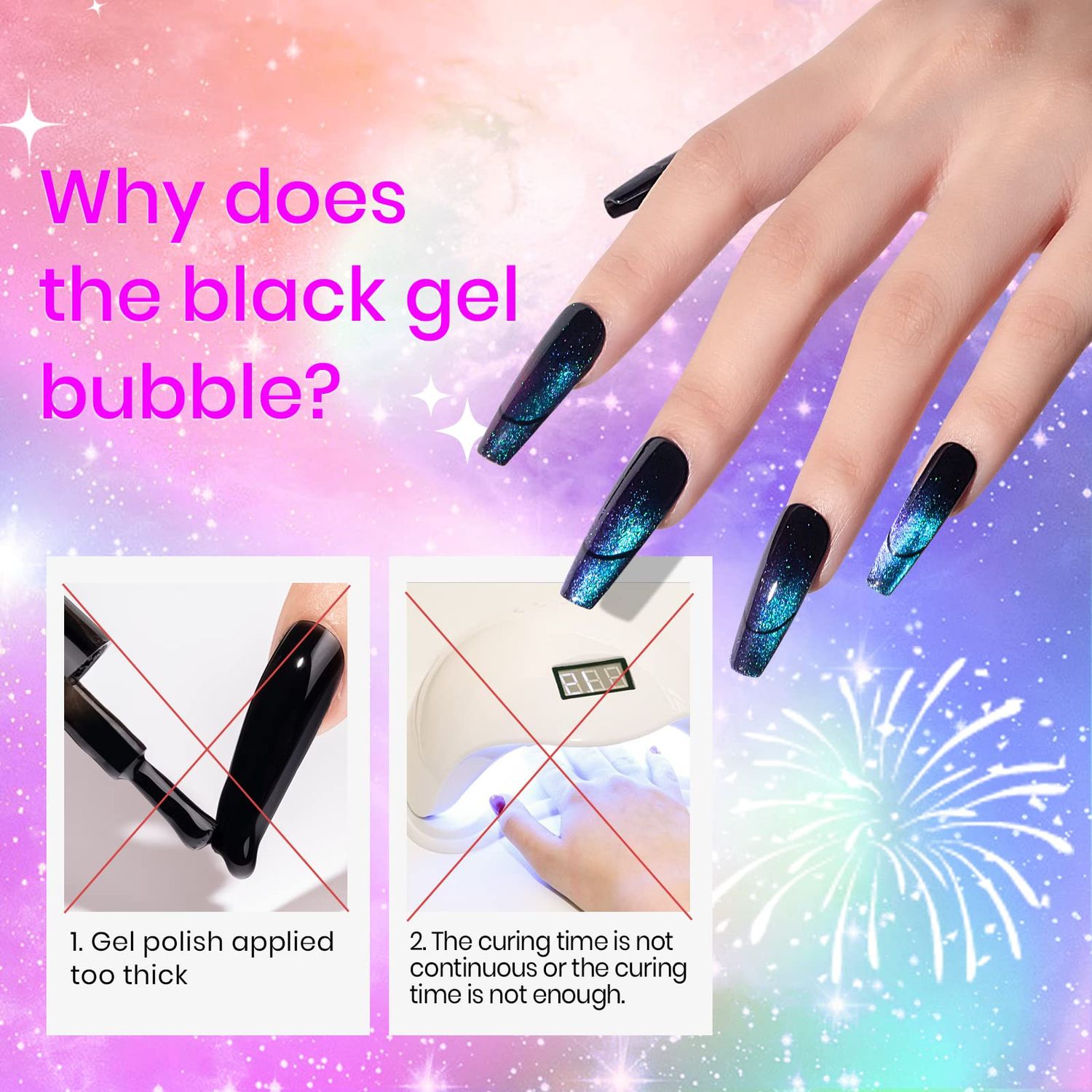 SUPWEE Cat Eye Gel Nail Polish with Magnet 9D Galaxy Cateye Manicure Soak Off UV DIY Salon Home Gift 12 Colors 7ml(0.24fl oz)