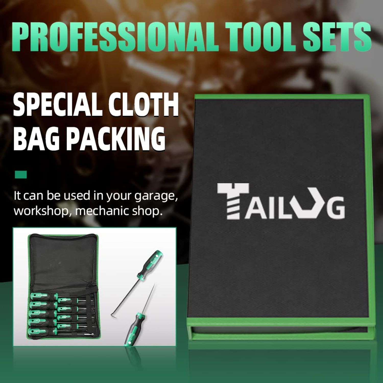 TAILUG 10 In 1 Heavy Duty Hook and Pick Set,9Pcs Precision Scraper Gasket Scraping Hose Removal Puller Hook,Car Auto Oil Seal/O-Ring Seal Gasket Pick Hook Puller Remover, Electronics Hand Tool Set
