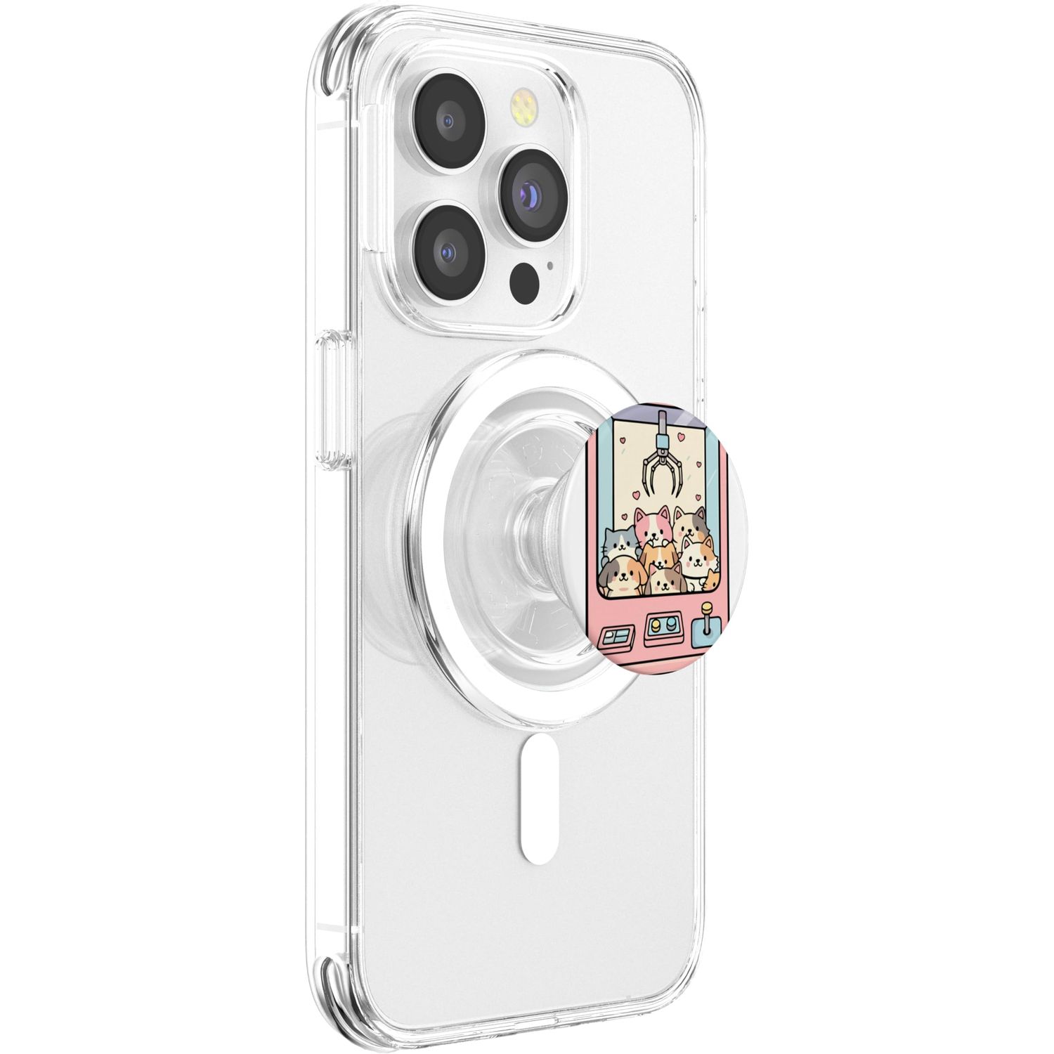 Kawaii Cat Toy Crane Claw Machine PopSockets PopGrip for MagSafe