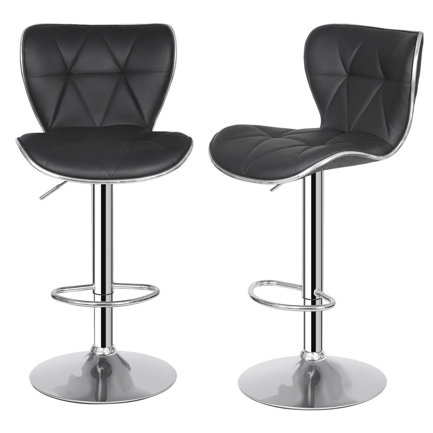 Shell Bar Stools Set of 4 Adjustable Height Swivel Bar Stools Dining Chairs Home