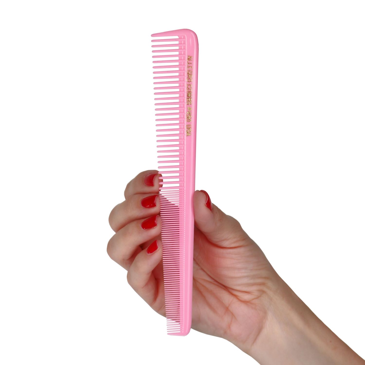 Allegro Combs 450 Tapered Hair Combs Barber Combs Hair Cutting Combs Women's Combs Men's Combs 6 Units (Fresh Pink)