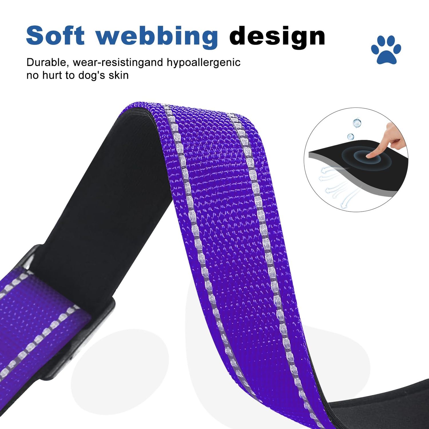 Reflective Martingale Dog Collars. Dog Collar with Quick Release Buckle. Adjustable Soft Padded Breathable Nylon Pet Collar Suitable for Puppies for Small Medium Large Dogs.