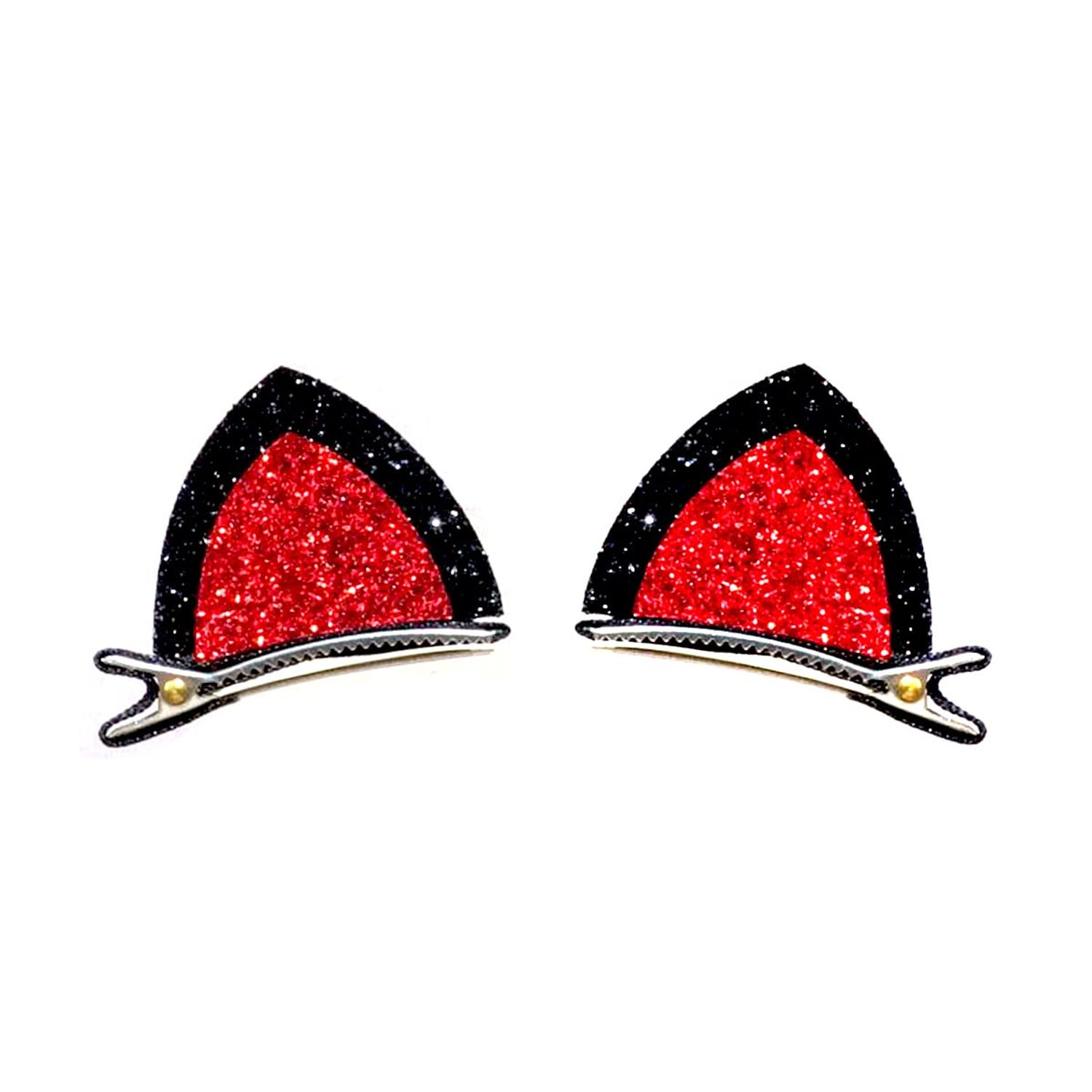 Cat Ears Hair Clips, Halloween Costume Cosplay Party Decoration Supplies,Glitter Animal Hair Accessories for Girls Women Kids Xmas Gift
