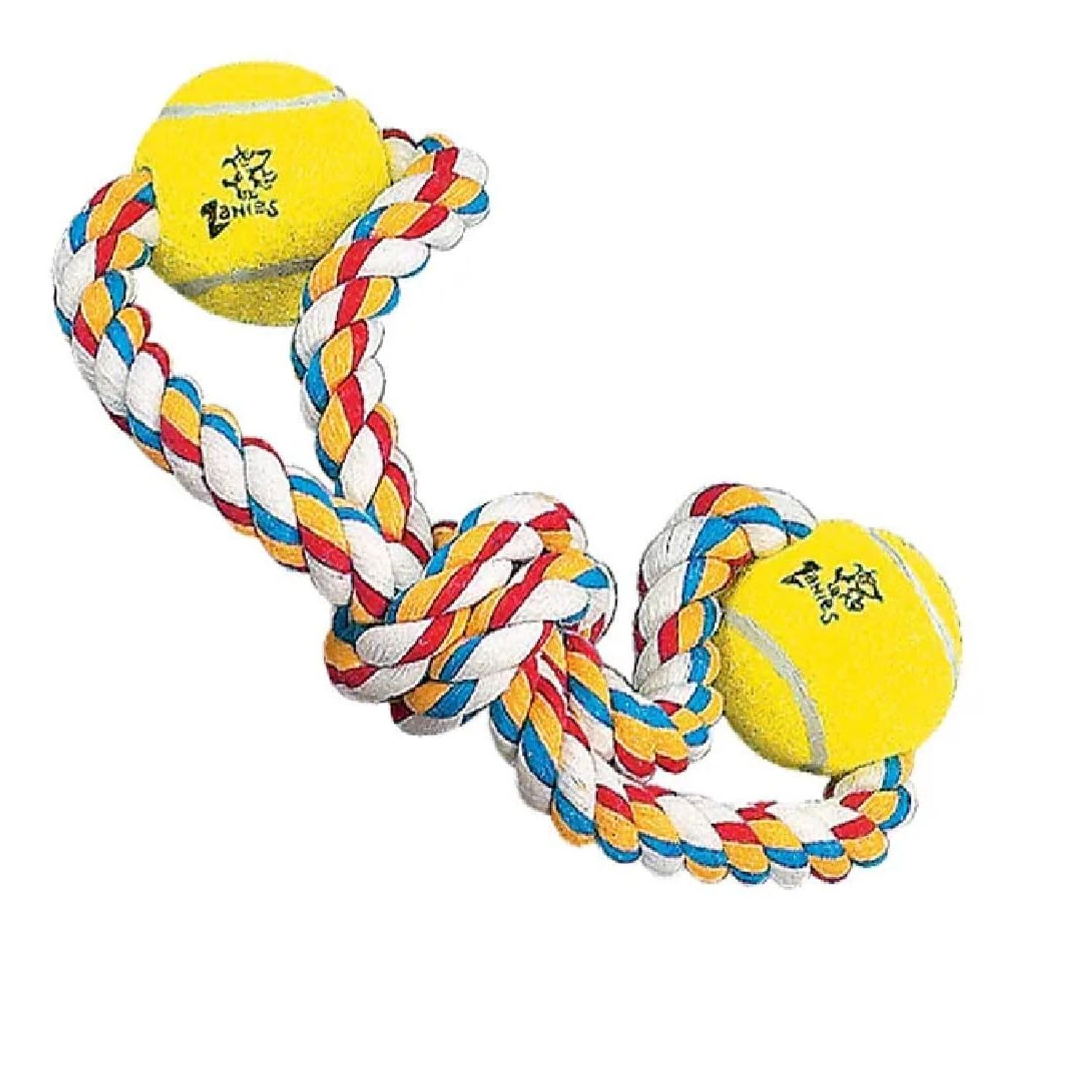 Figure 8 Dog Toys Fun and Colorful Choices Tug Toss Fetch Play Ropes and Loops (Multi Color Tugger 2 Balls)