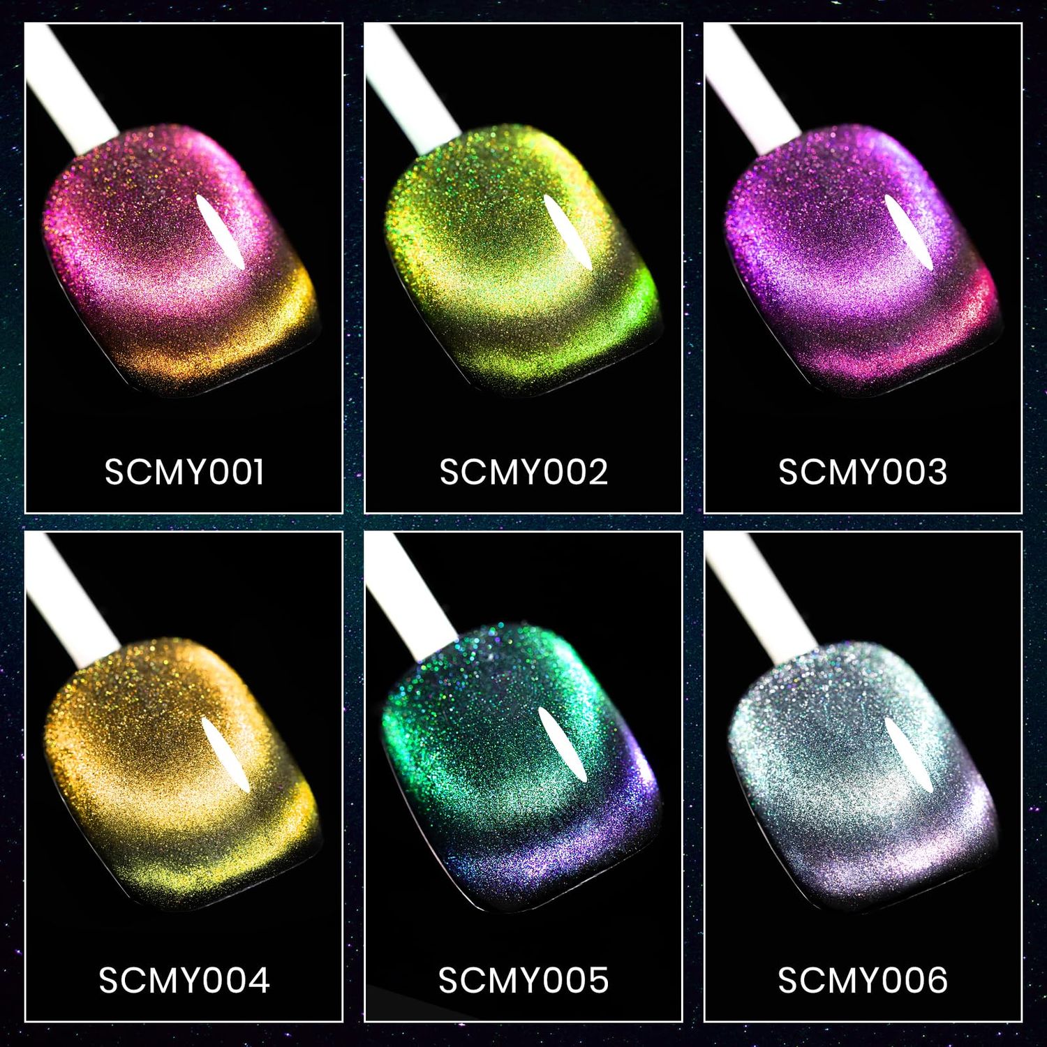 MIZHSE Chameleon 9D Cat Eye Gel Polish 10ml, Holographic Galaxy Cateye Magnetic Nail Polish Gel, Magic Chameleon Home Salon Manicure Set Valentine's Day with Magnet Stick for Ladies(005)