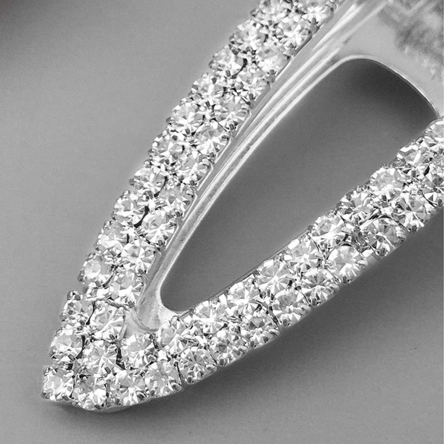 2PCS Silver Hair Clips Barrettes Glitter Rhinestones Hair Pins Hair Accessories for Women Girls