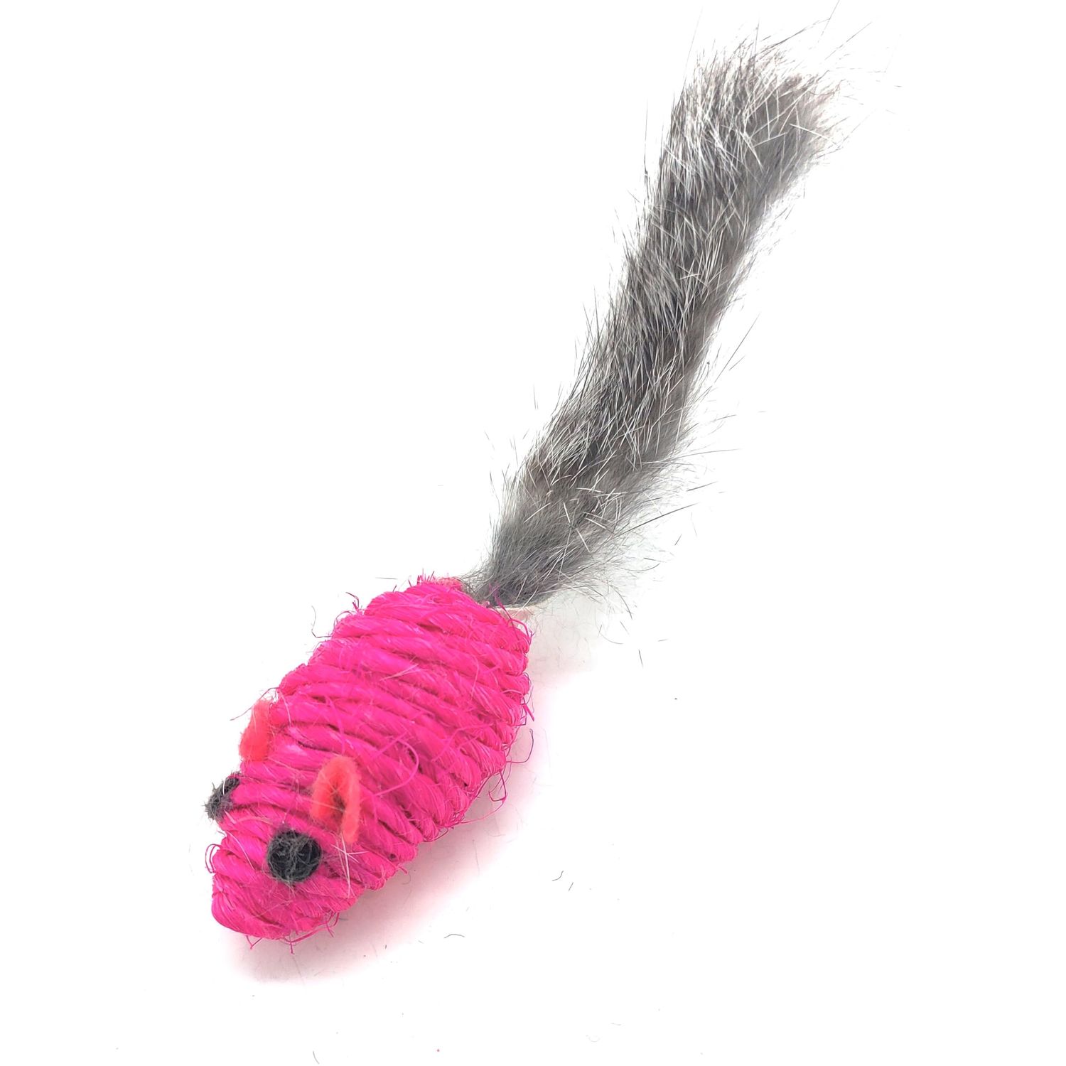 Kats'N Us Sisal Mouse Cat Toy Rabbit Fur Tail - 3 pk