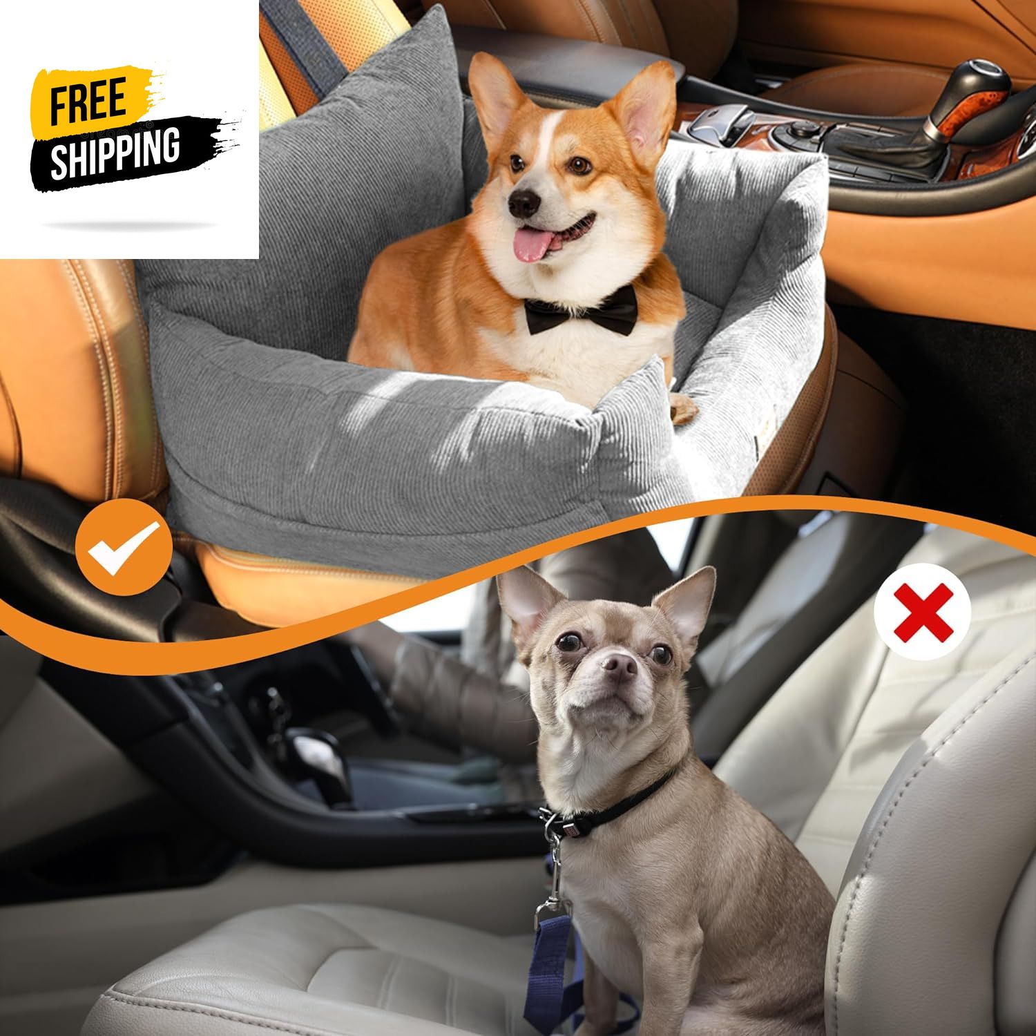 Pet Car Booster Seat Dog Protector Portable Travel Bed Removable Green M