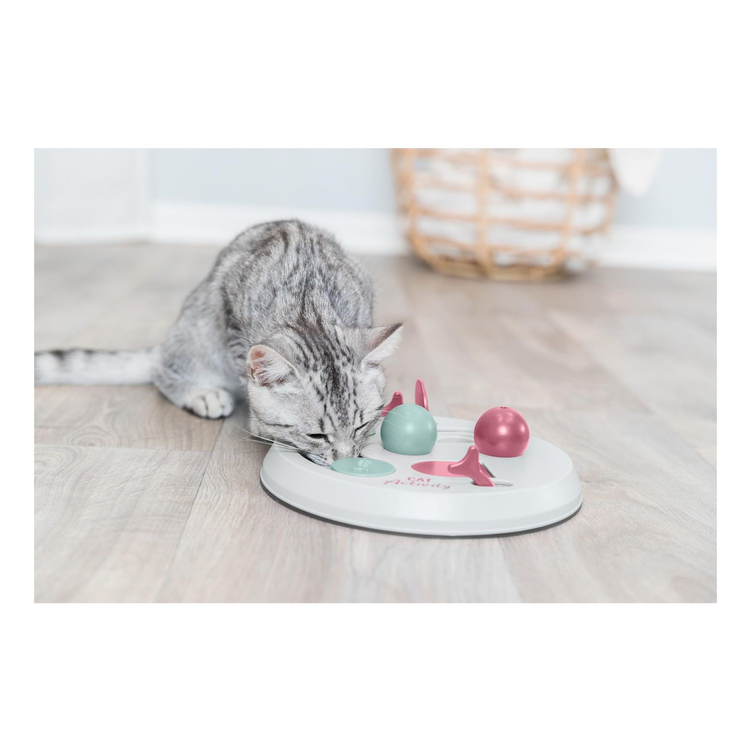 TRIXIE Cat Activity Flip Board, Strategy Game for Mental Stimulation, Interactive Play for Cats, Treat Dispenser, Cat Toy