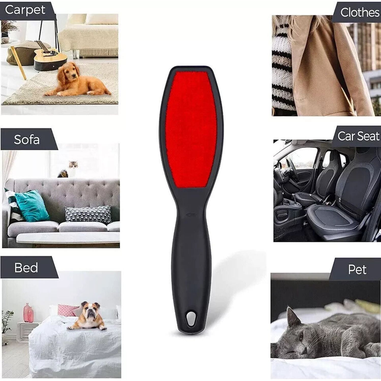 DecorRack (2 Pack) Double-Sided Lint Brushes, Pet Hair Remover Brush 2 Pack