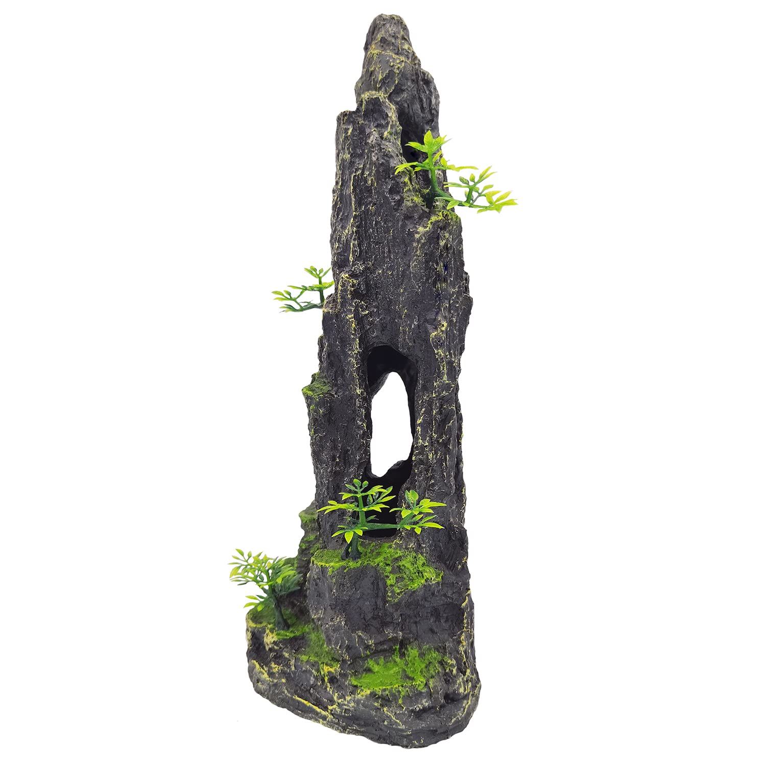 BCSIUHD Aquarium Ornament - Mountain View Stone Tree Rock Cave Large Fish Tank Decorations