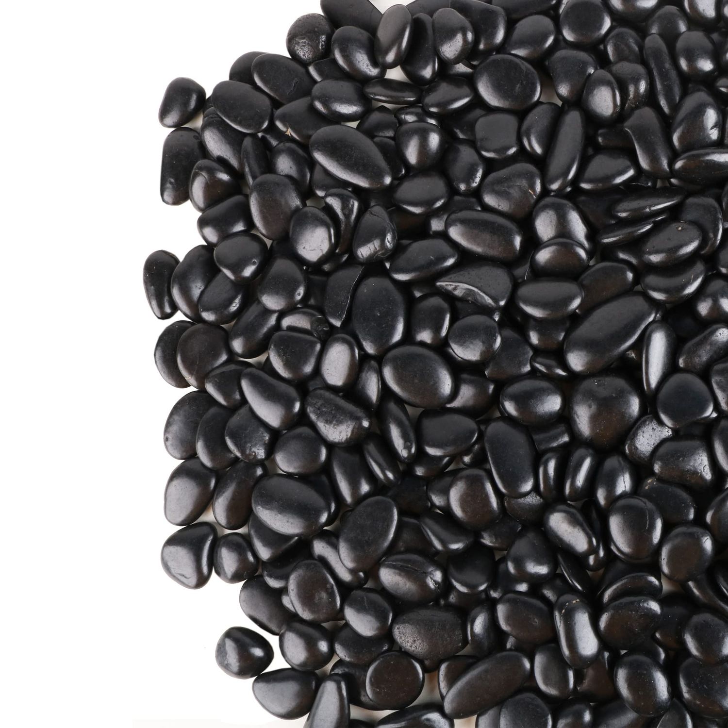 Black Pebbles for Plants 1.8lb Bulk Bag Aquarium Gravel 0.8"- 1.2" Decorative Polished Fish Tank Stone