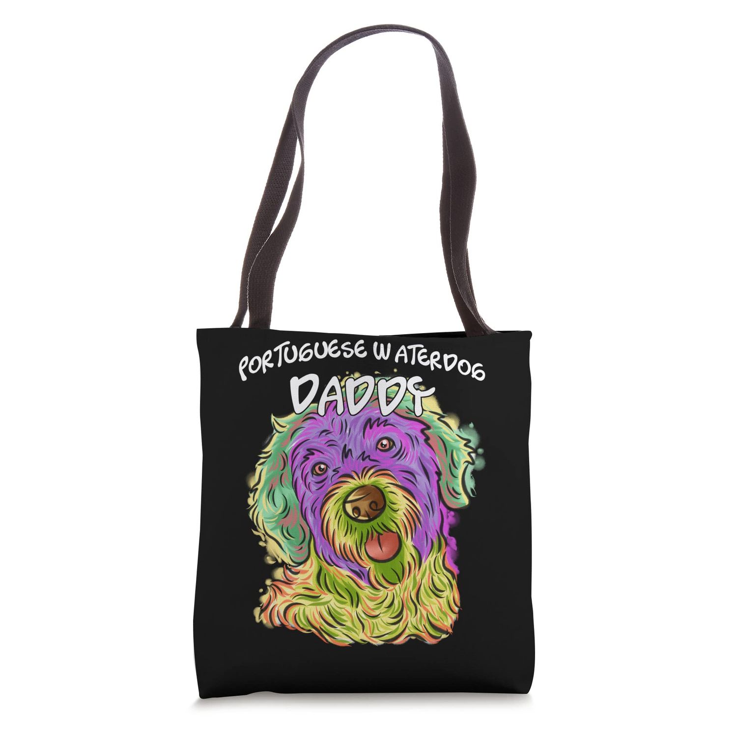 Colorful Pop Art Portrait Portuguese Water Dog Dad Daddy Tote Bag
