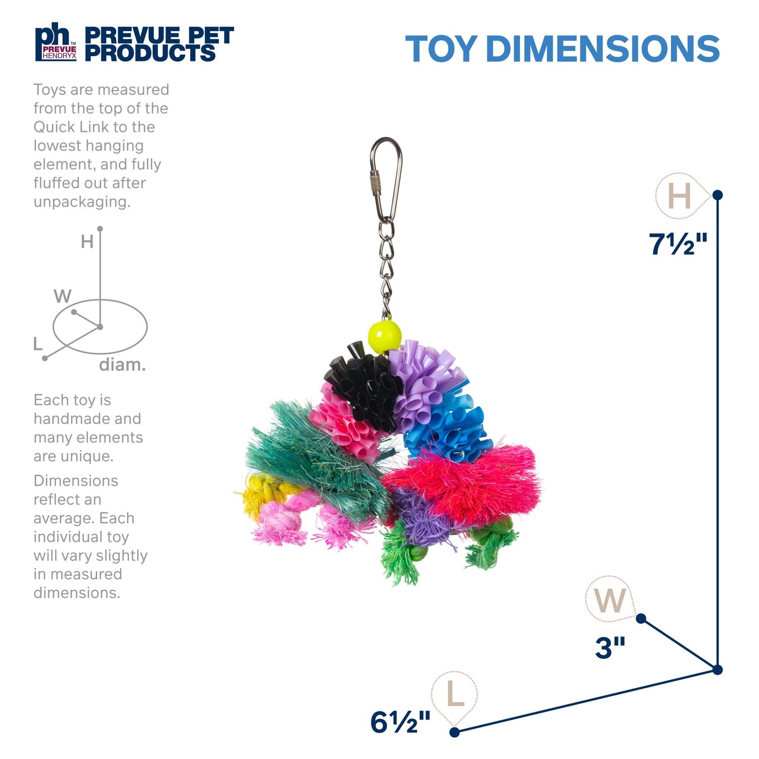 Prevue Pet Products 62636 Calypso Creations Over The Rainbow Bird Toy, Multi, Medium