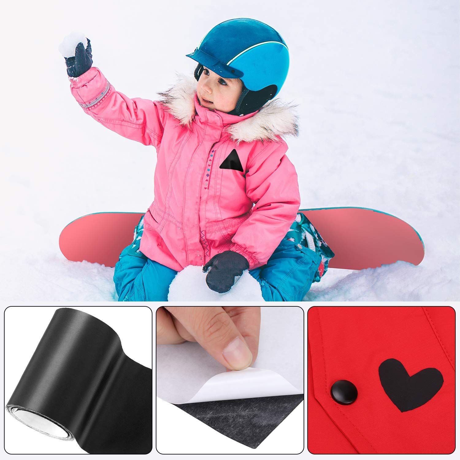 3 Inch x 79 Inch Nylon Repair Patches Nylon Self Adhesive Patches Down Jacket Patches Waterproof Repair Tenacious Patches Fabric Clothing Kit for Down Jacket, Tent Clothes, Bags (Black)